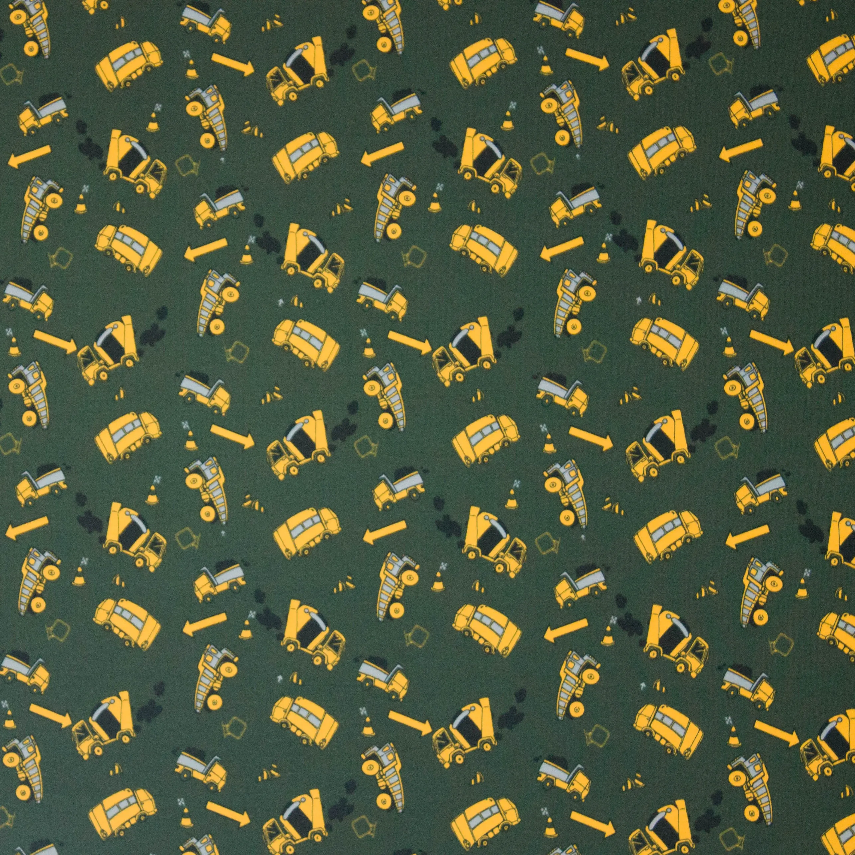 Tricot groen vrachtwagens motief