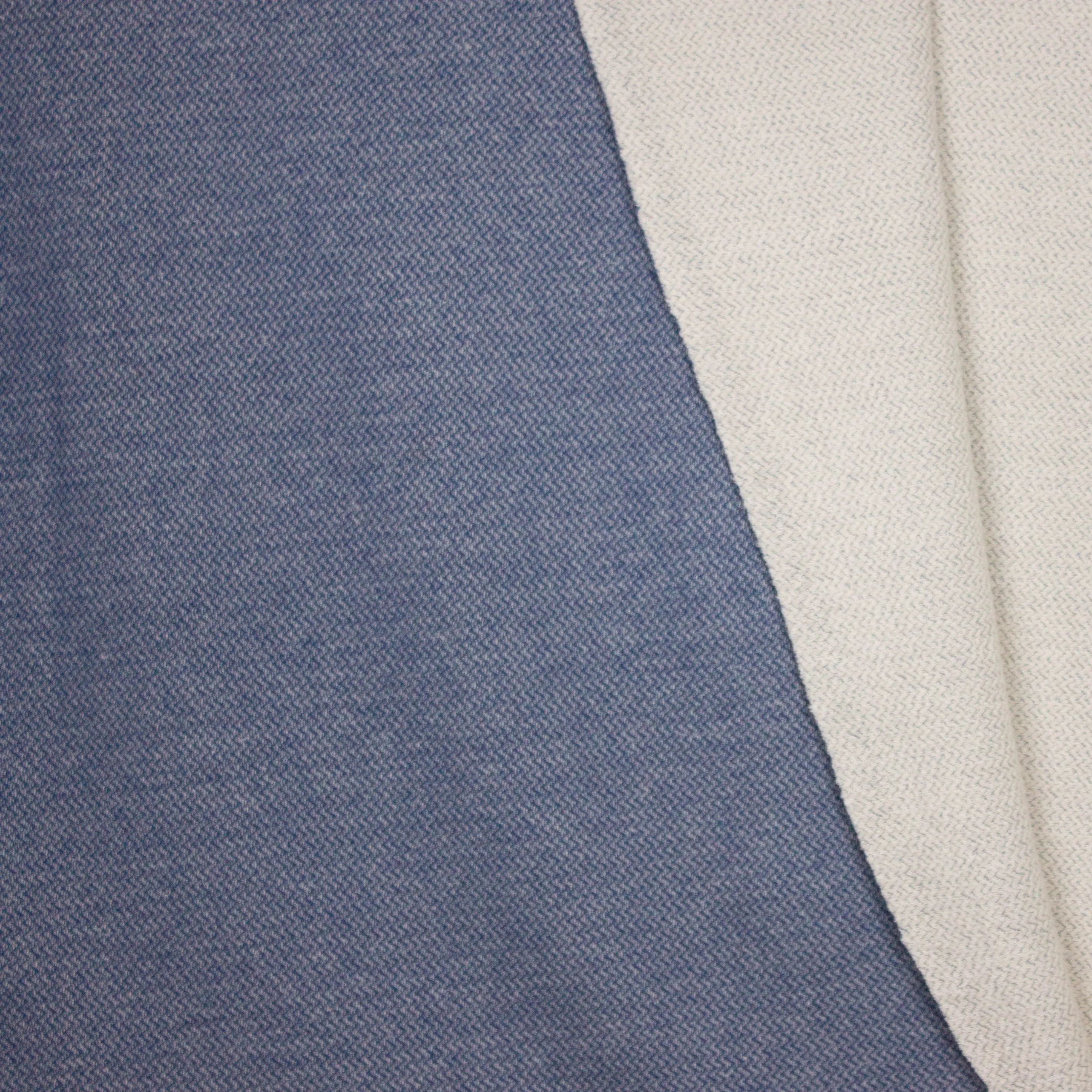 French terry jeansblauw zigzag