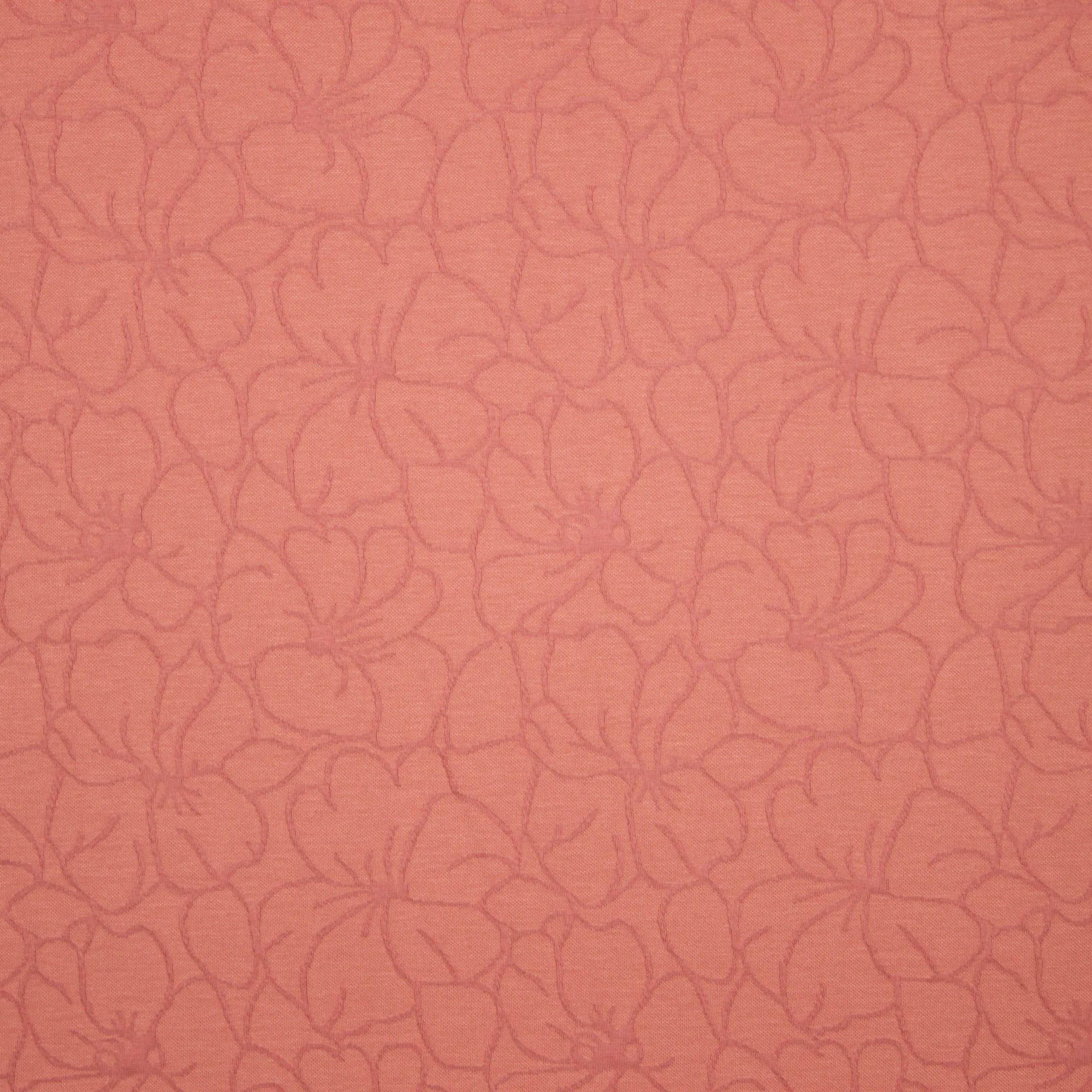 Oud roze jacquard tricot met bloemen motief