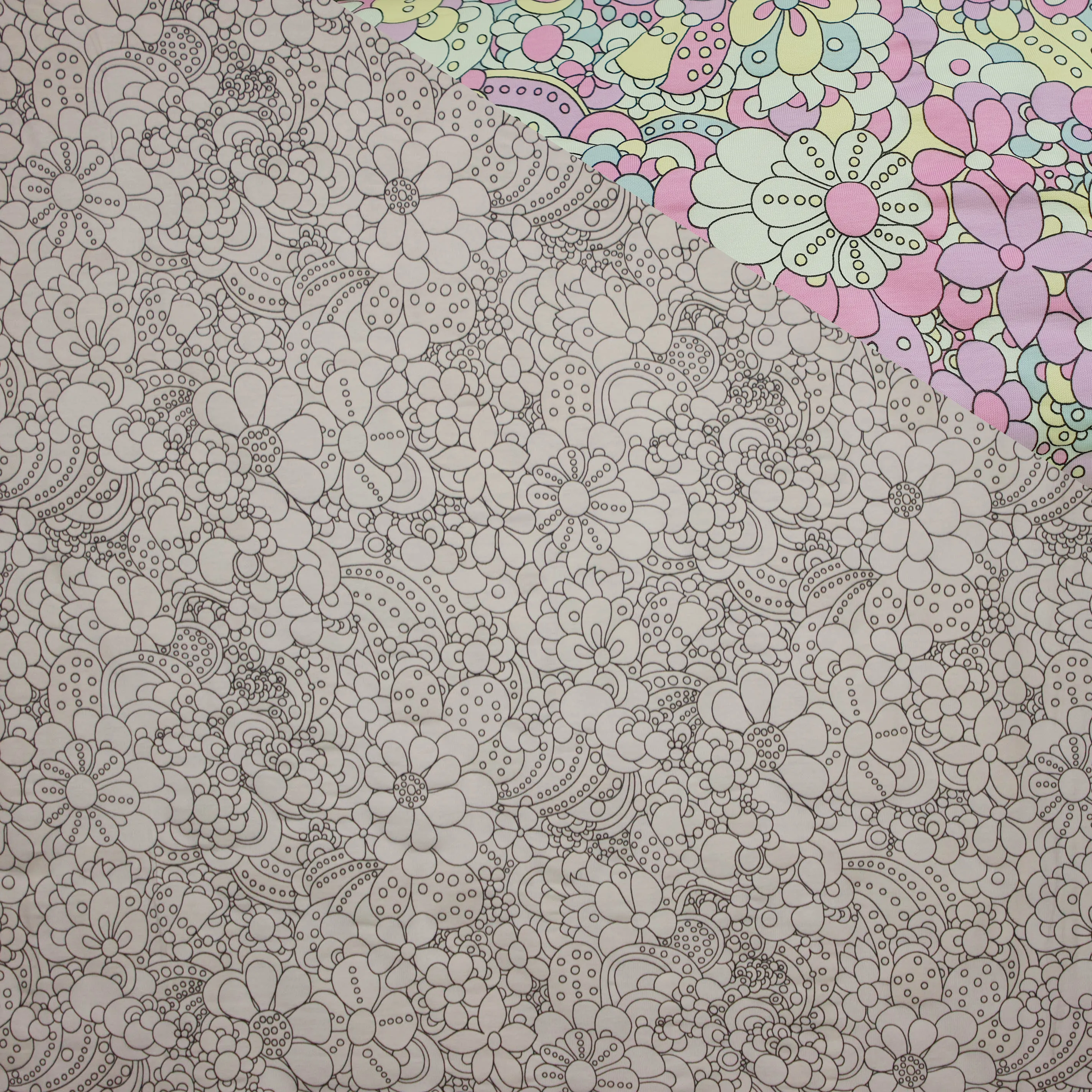 Kleur veranderende tricot met bloemenmotief