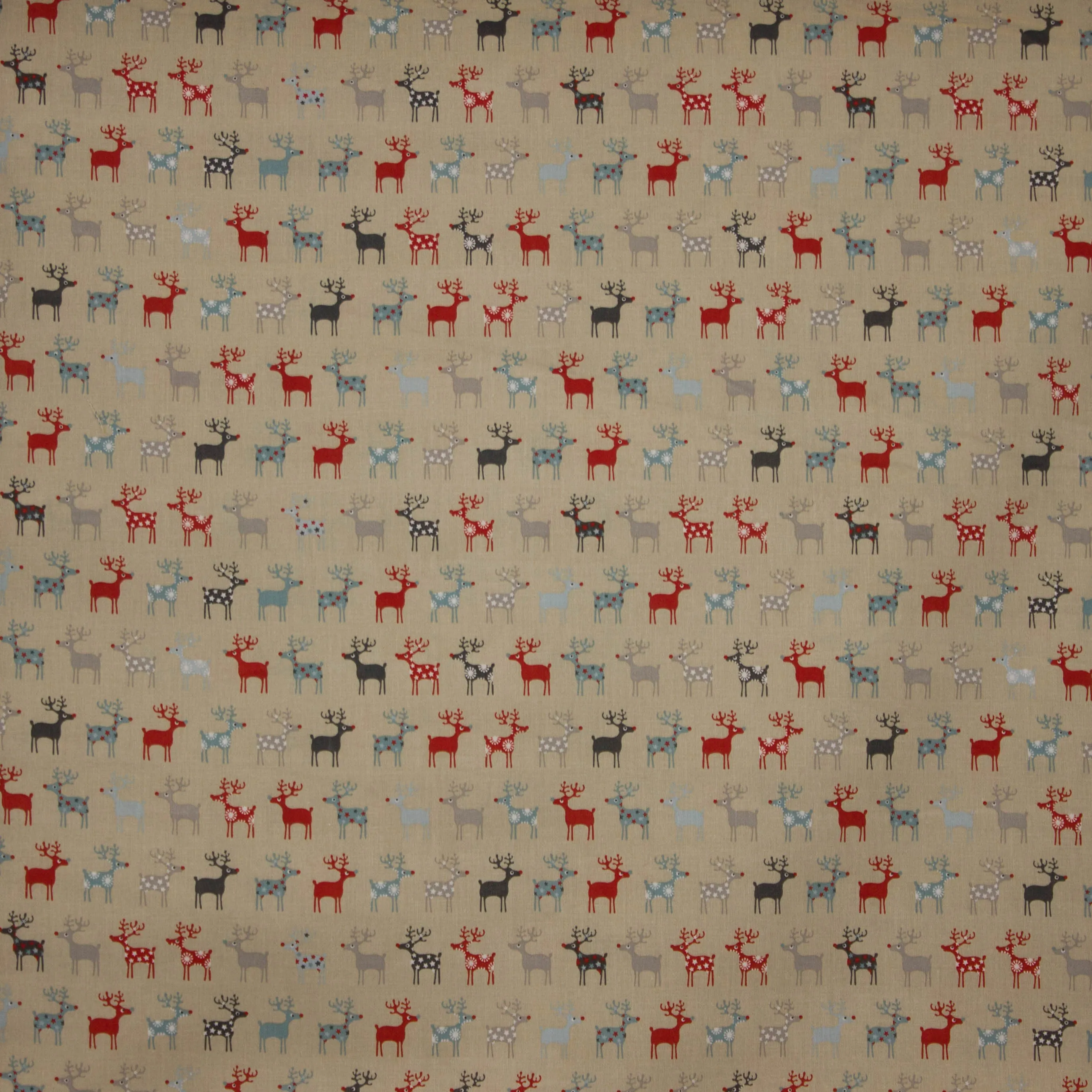 Beige katoen met rendieren