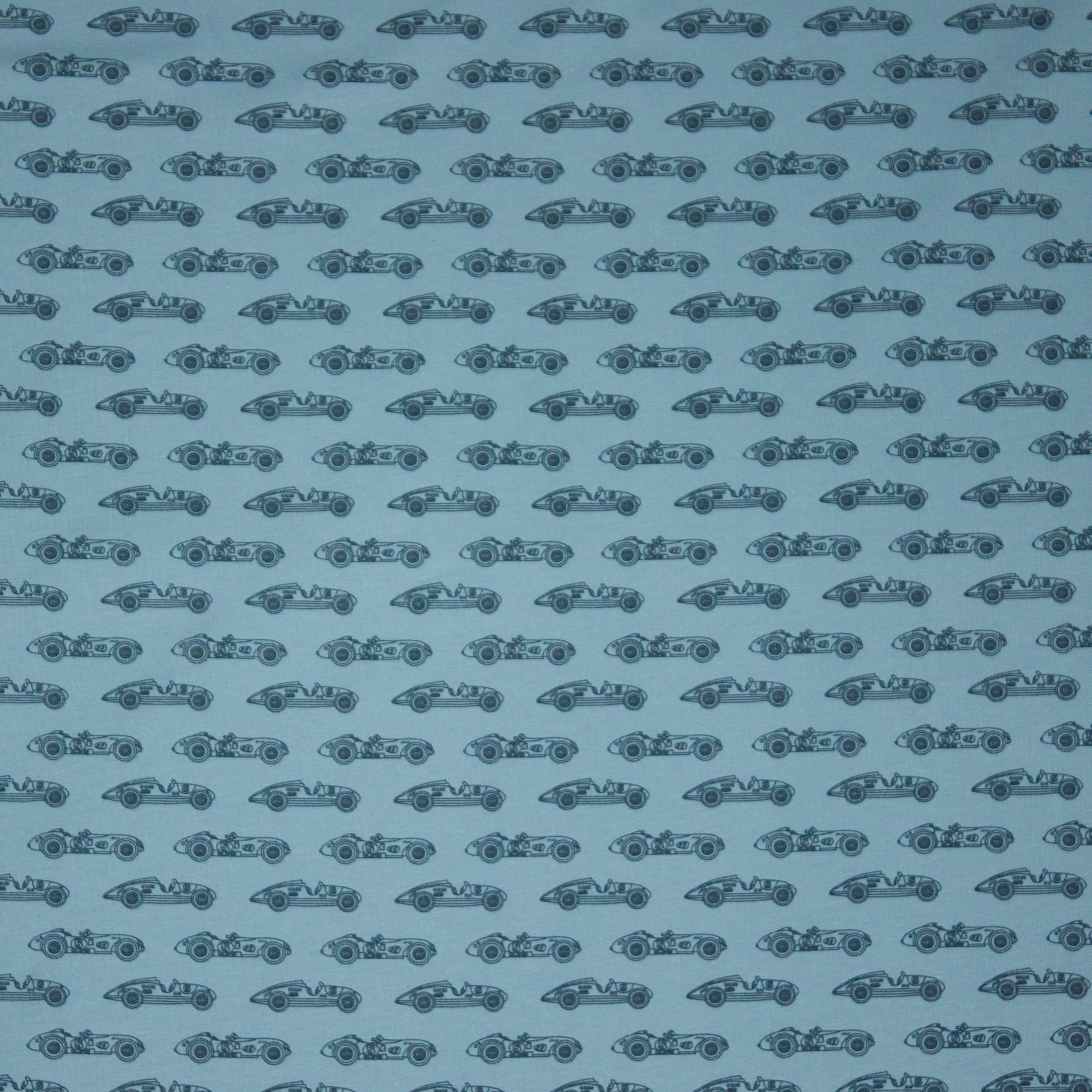 Blauwe tricot met auto motief