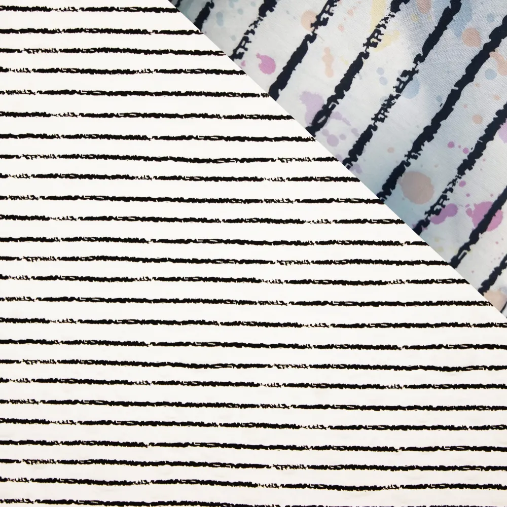 Kleur veranderende tricot met streep motief