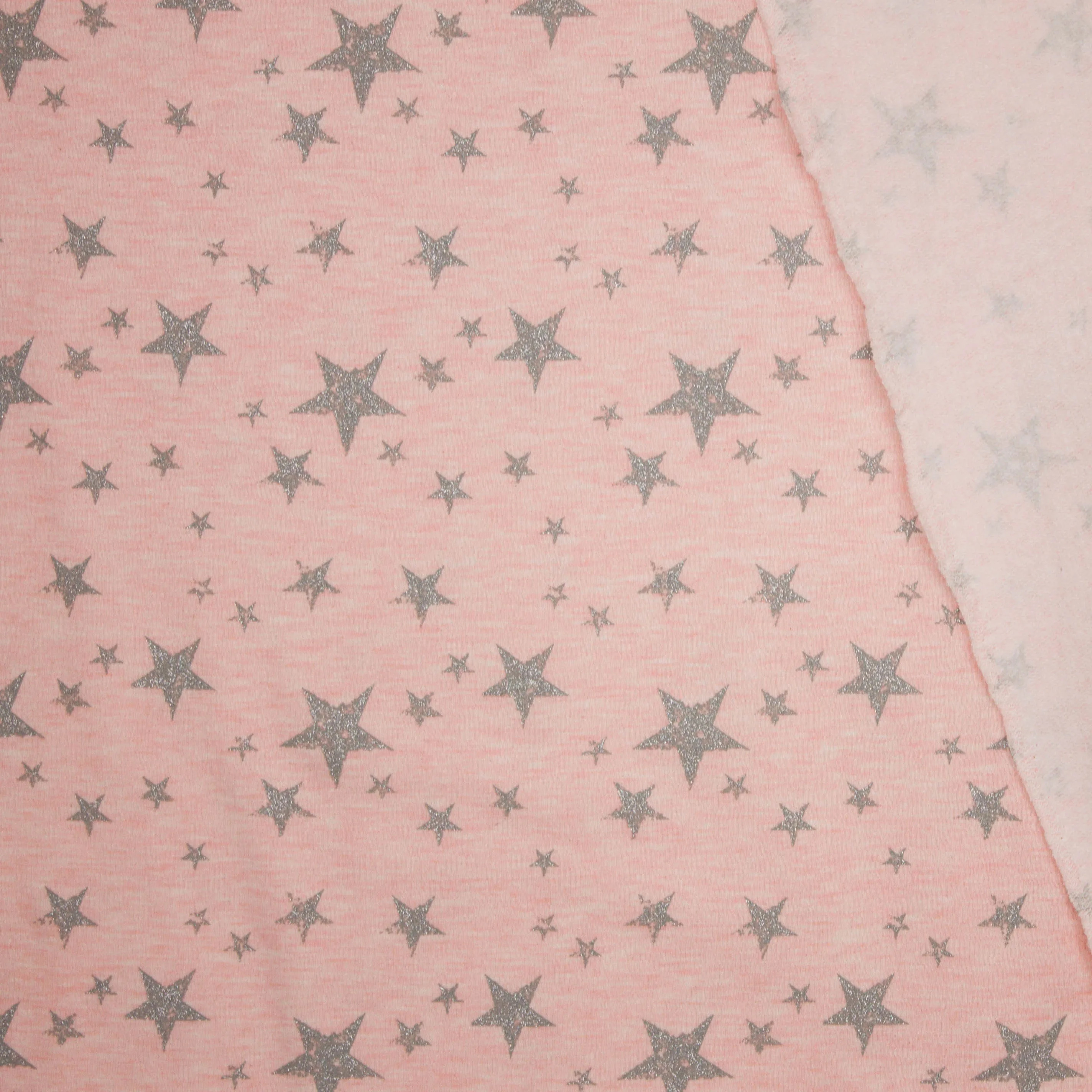 Sweater roze gemeleerd sterren motief