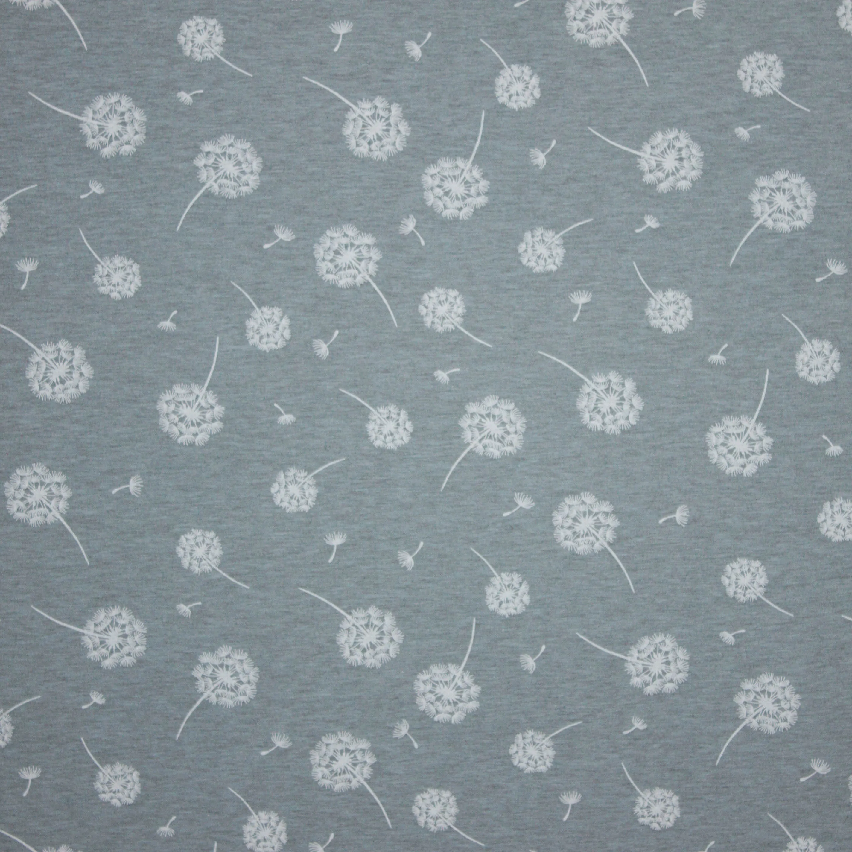 Katoen polyester tricot blauwgrijs gemeleerd pluisjes