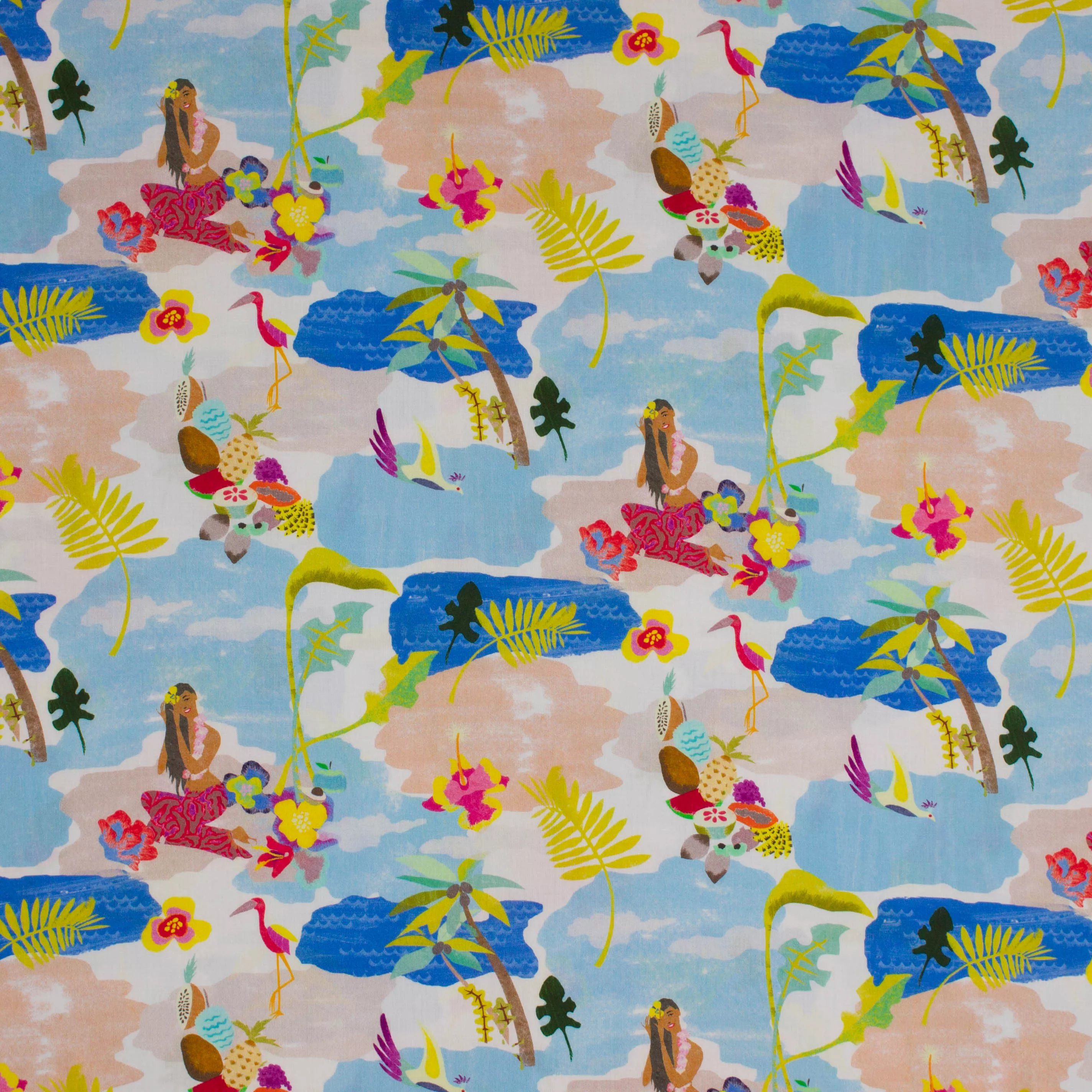 Viscose met hawai print van Little Darling