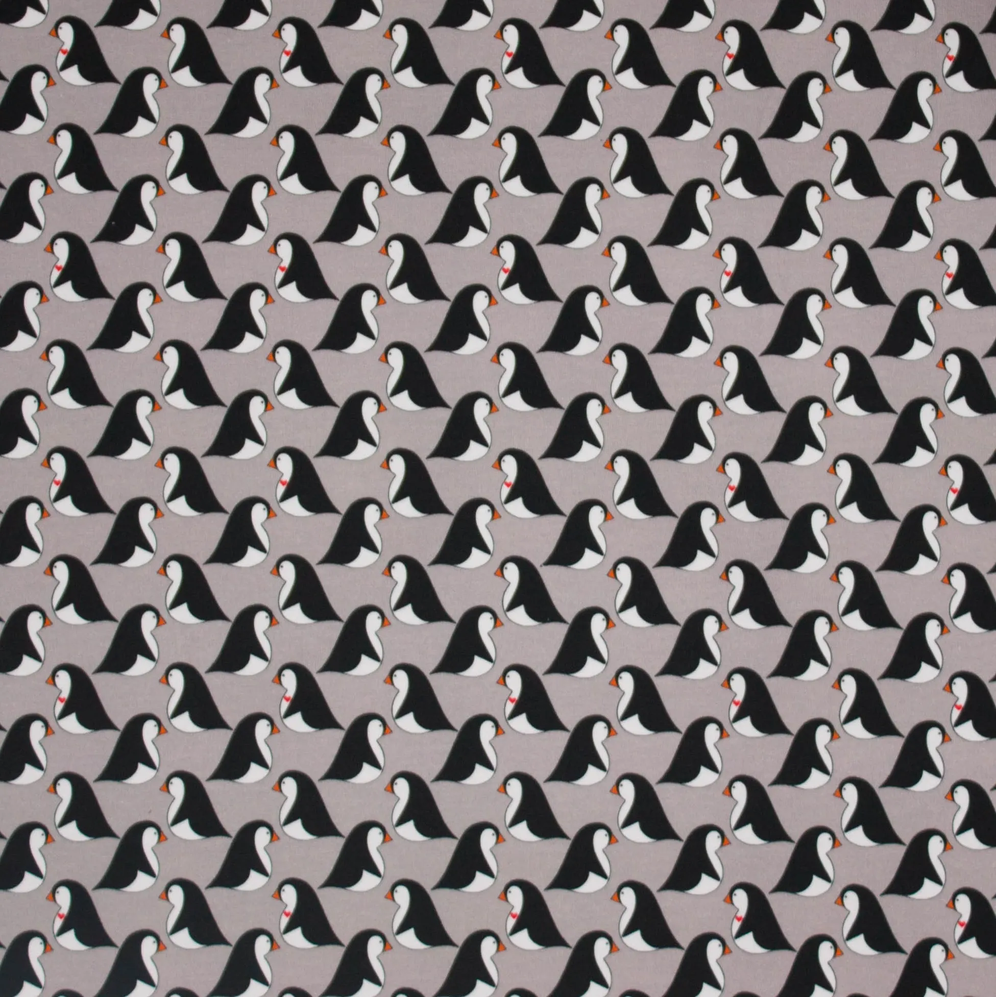 Cherry Picking french terry taupe pinguin motief