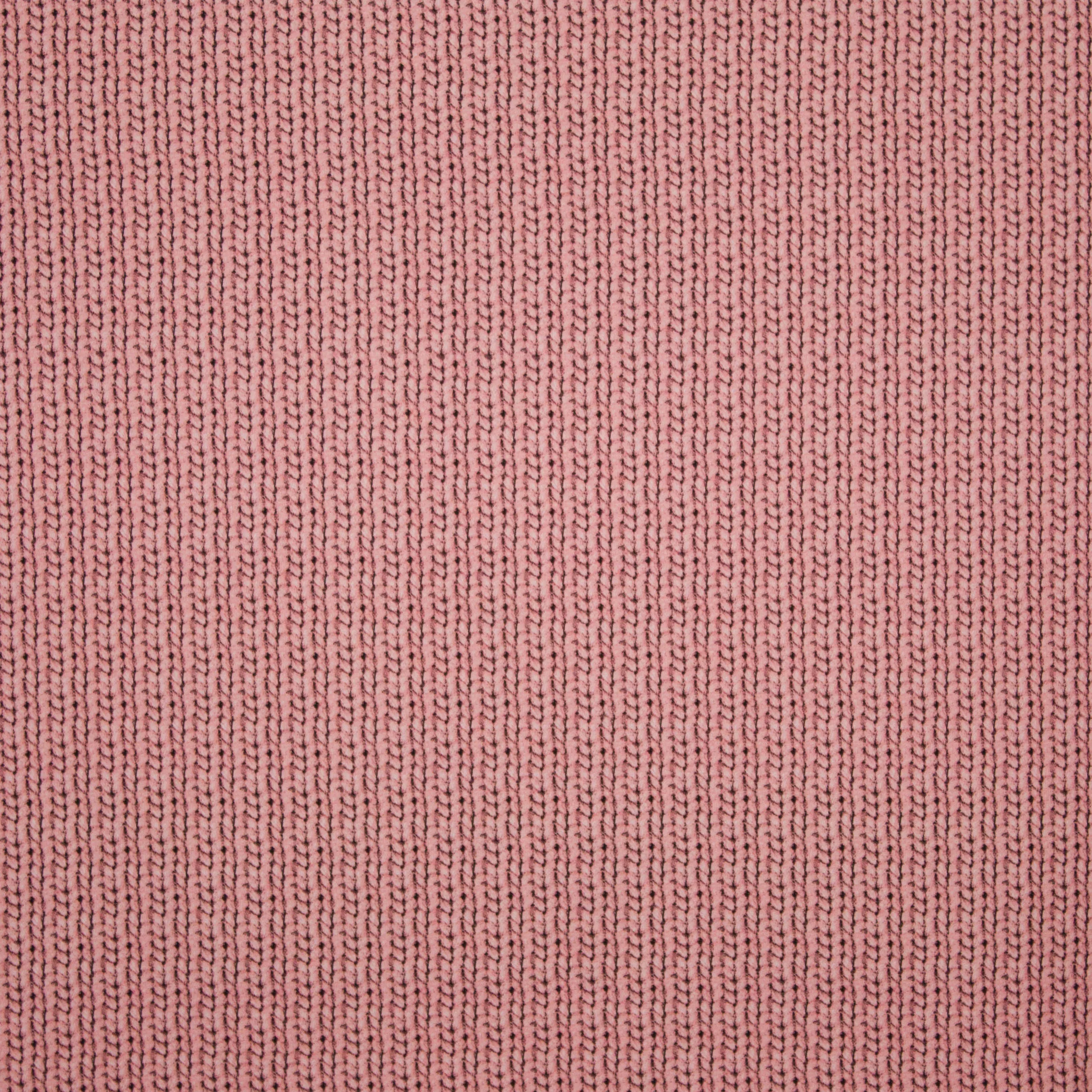 French terry roze kabel motief