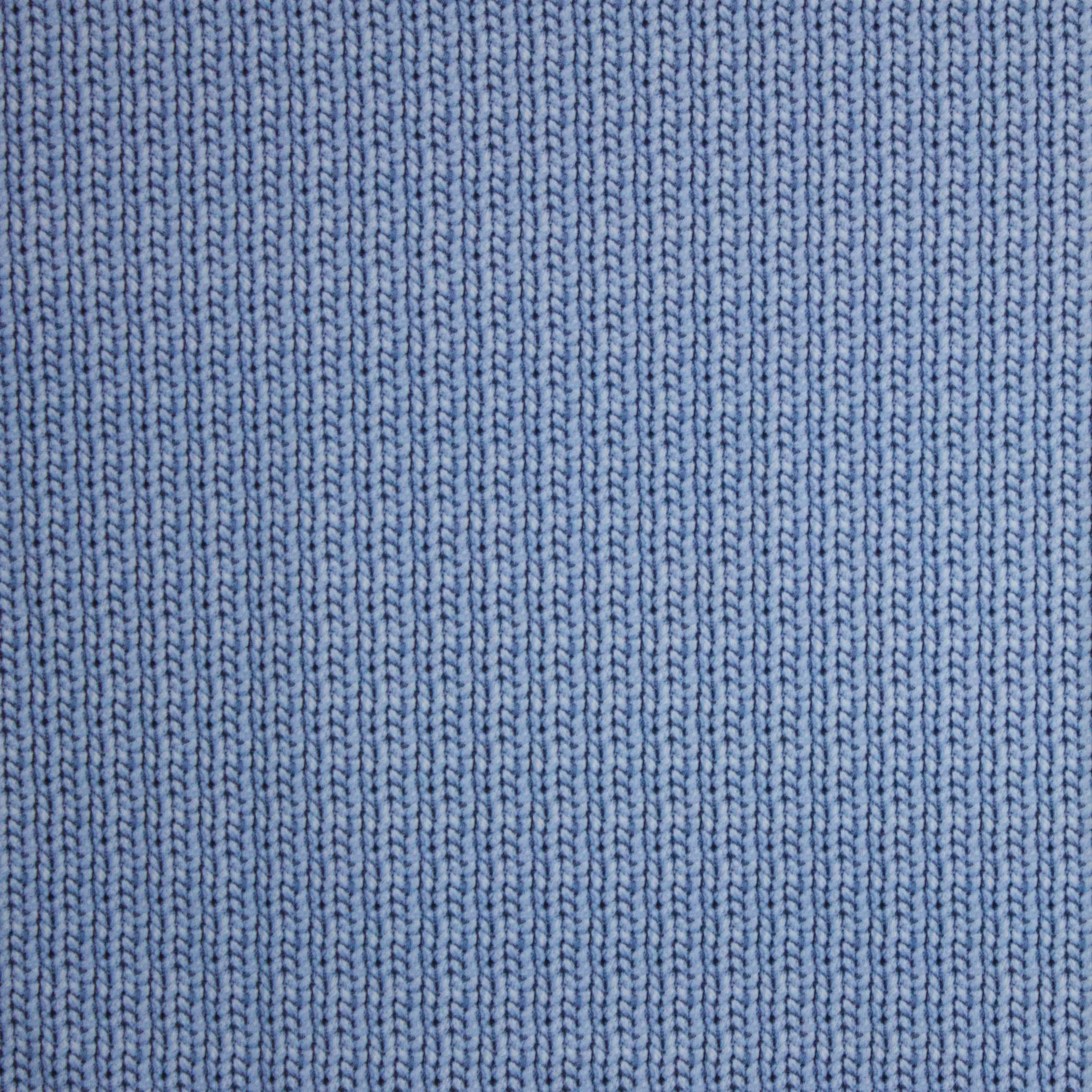 French terry blauw kabel motief