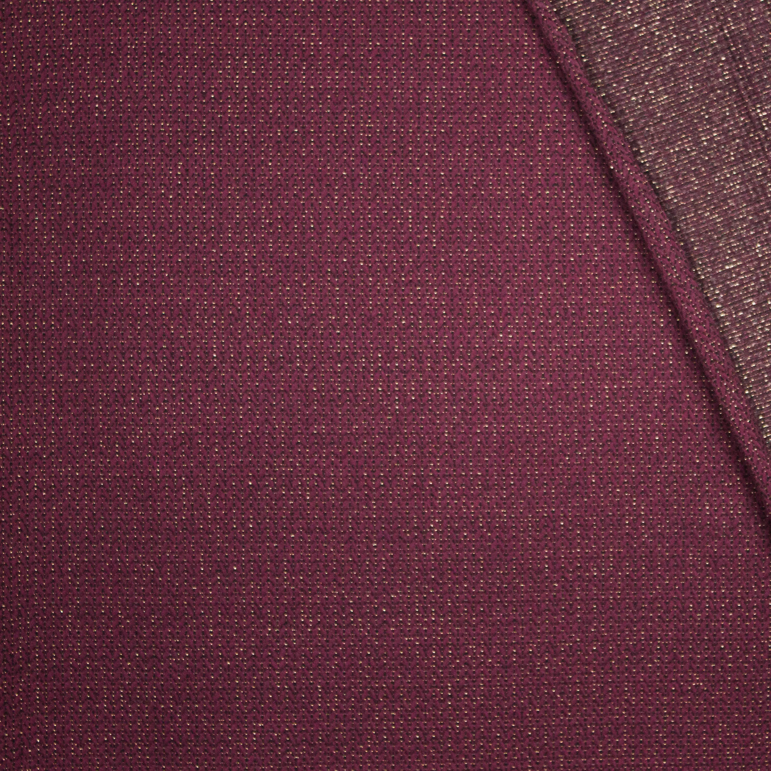 Structuurtricot bordeaux kabel motief met glinsterdraad