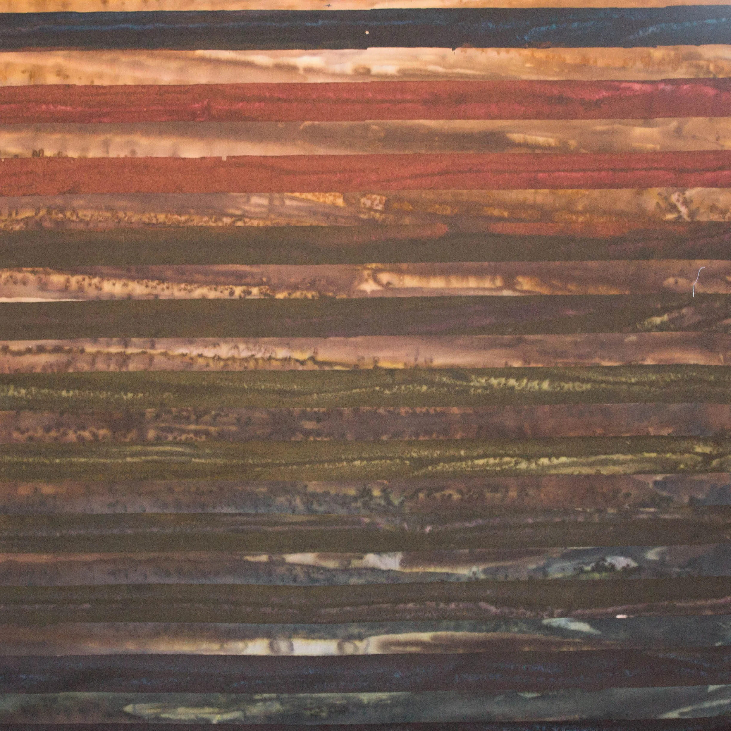 Landschap quilt lagen in aardetinten