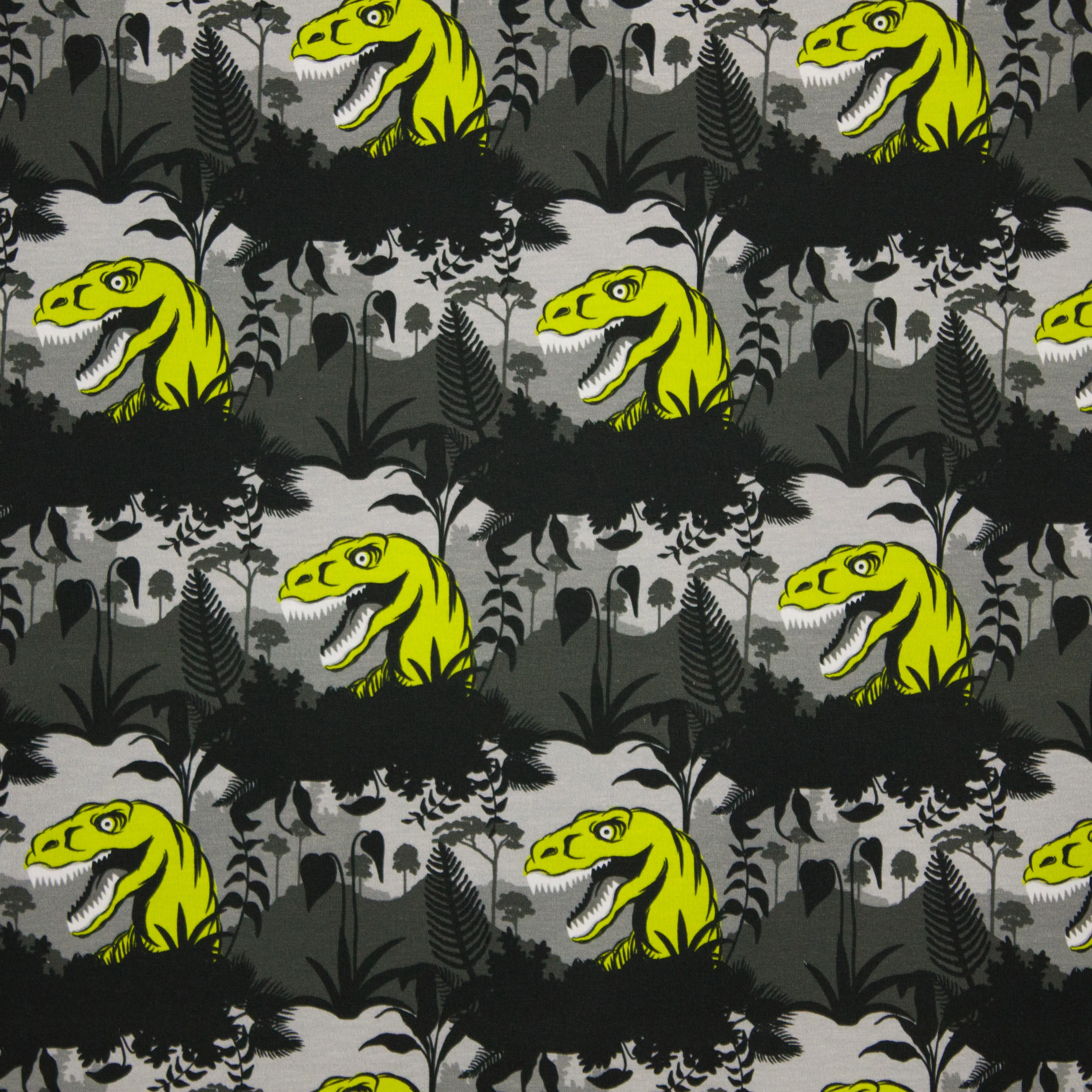Grijze tricot met dino's 'Steinbeck Dinos'
