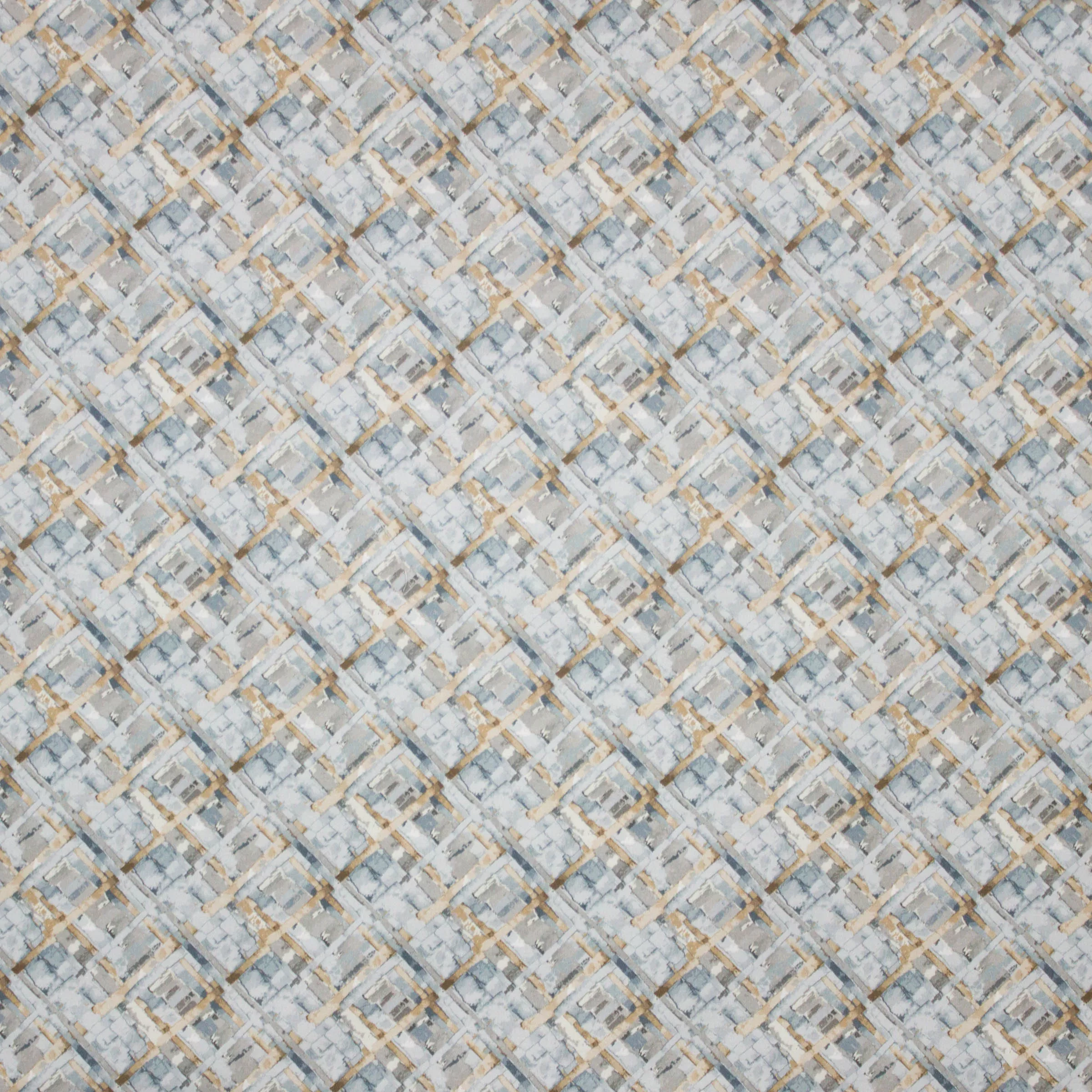 Landschap quilt met stad blauw
