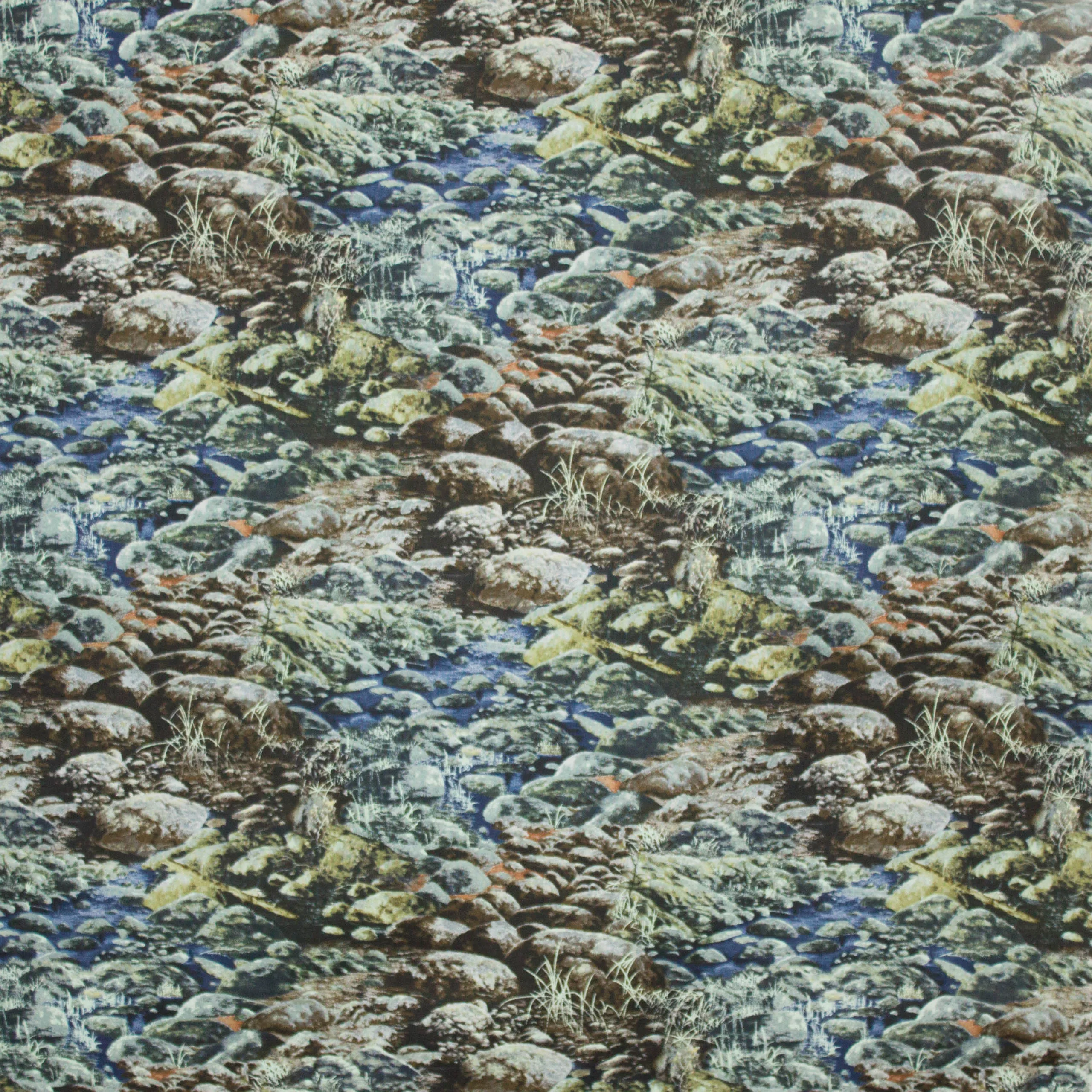 Landschap quilt met rotsen en water