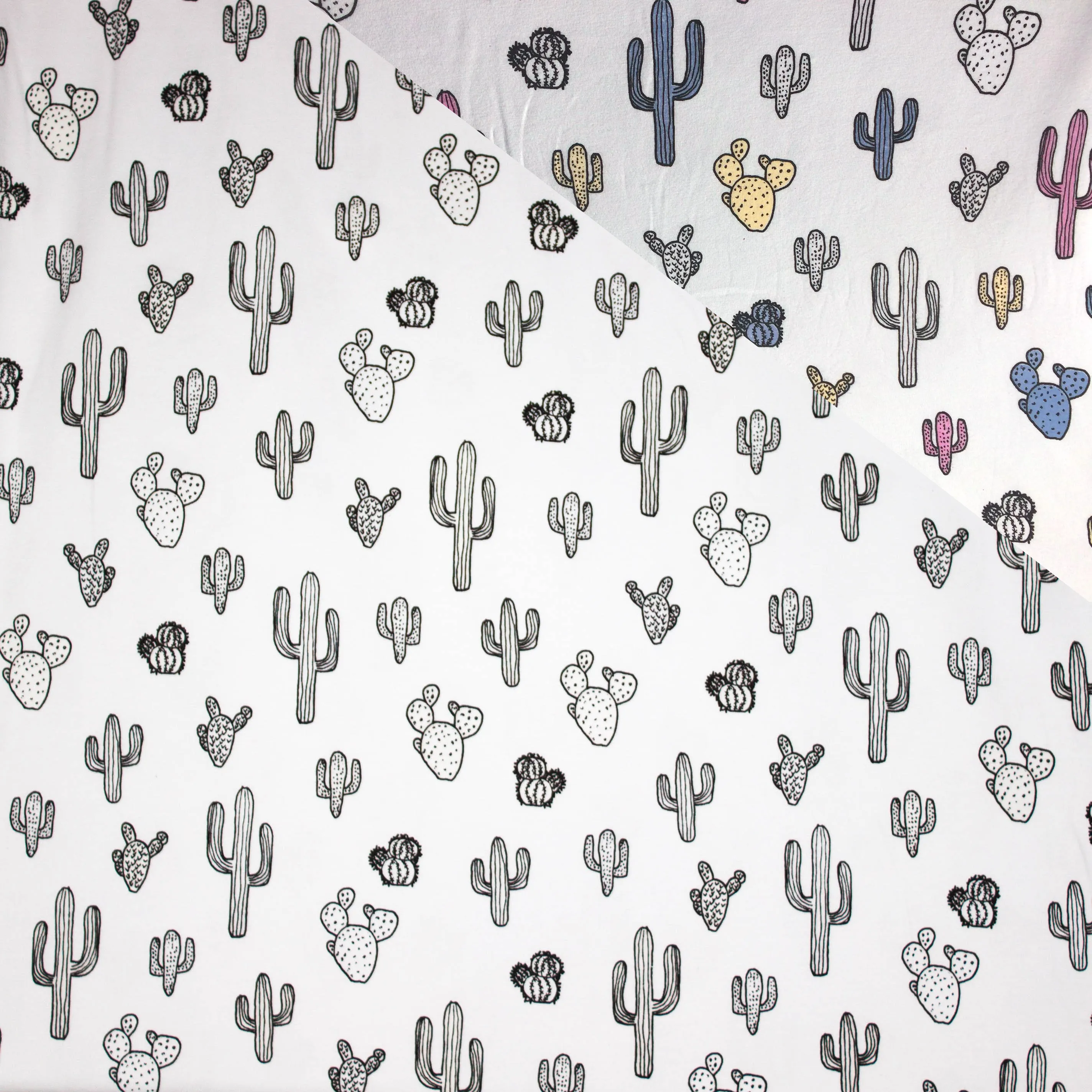 Kleur veranderende tricot met cactus motief