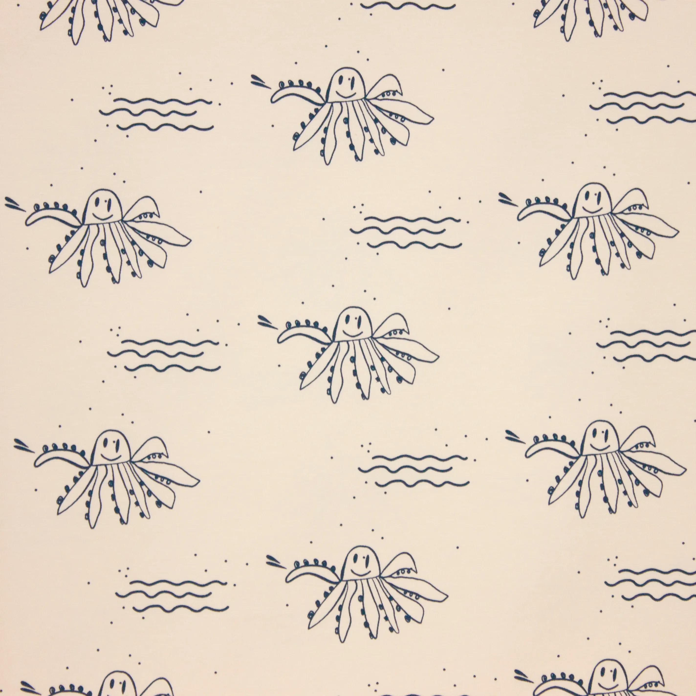 Beige french terry met blauwe octopussen van About Blue