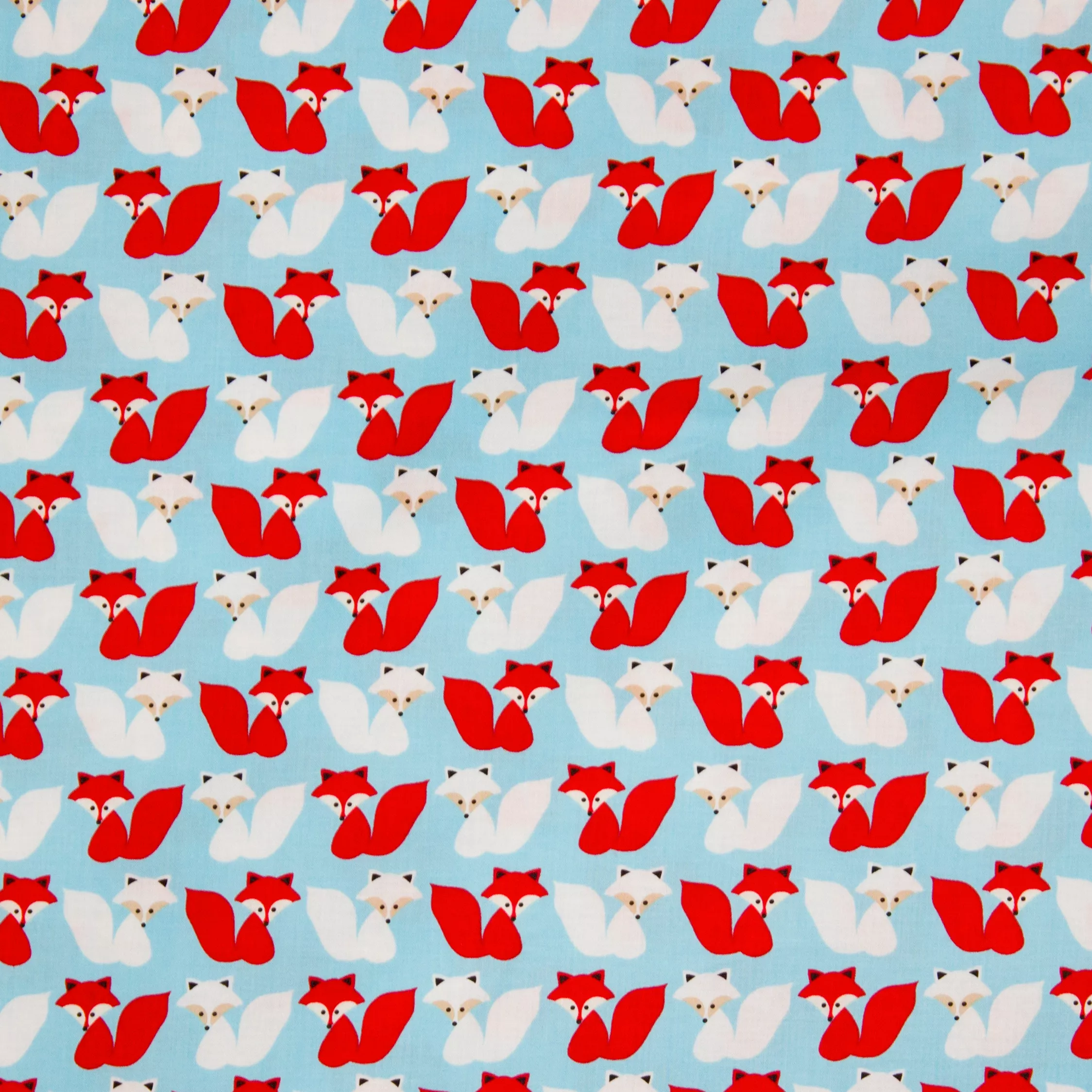 Blauwe katoen met vosjes