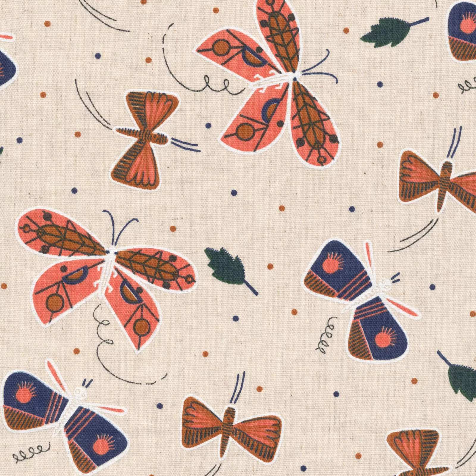 Beige katoen linnen met vinders  CLoud9 Fabrics