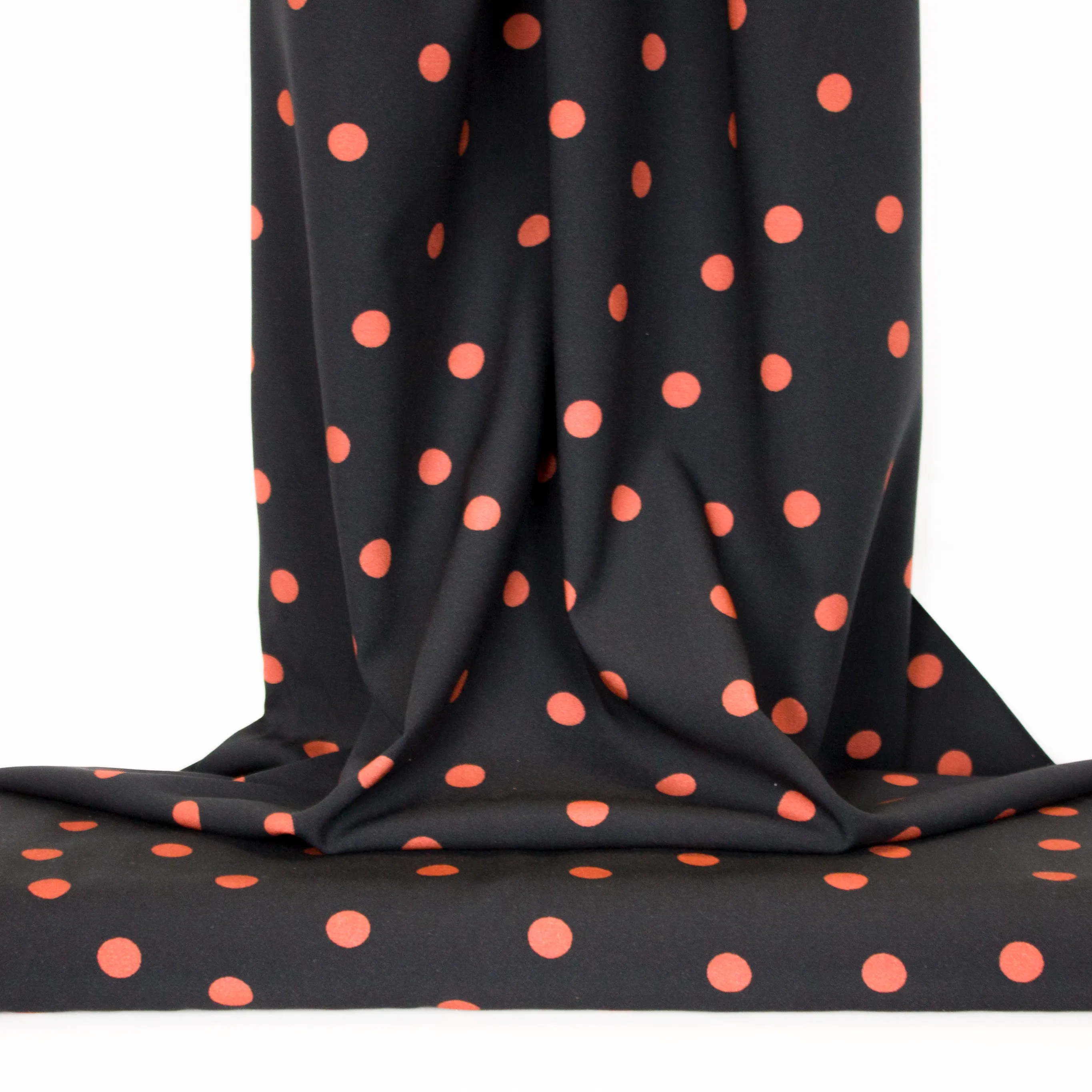 Viscose stretch zwart met stippen - Mind The Maker