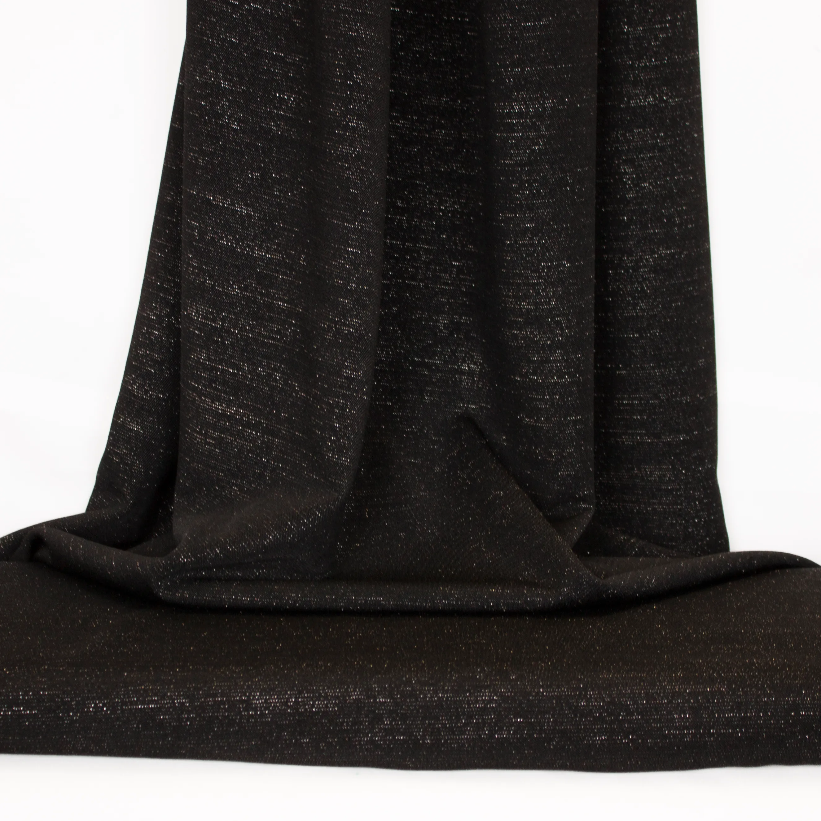 Zwarte polyester stretch met glitters