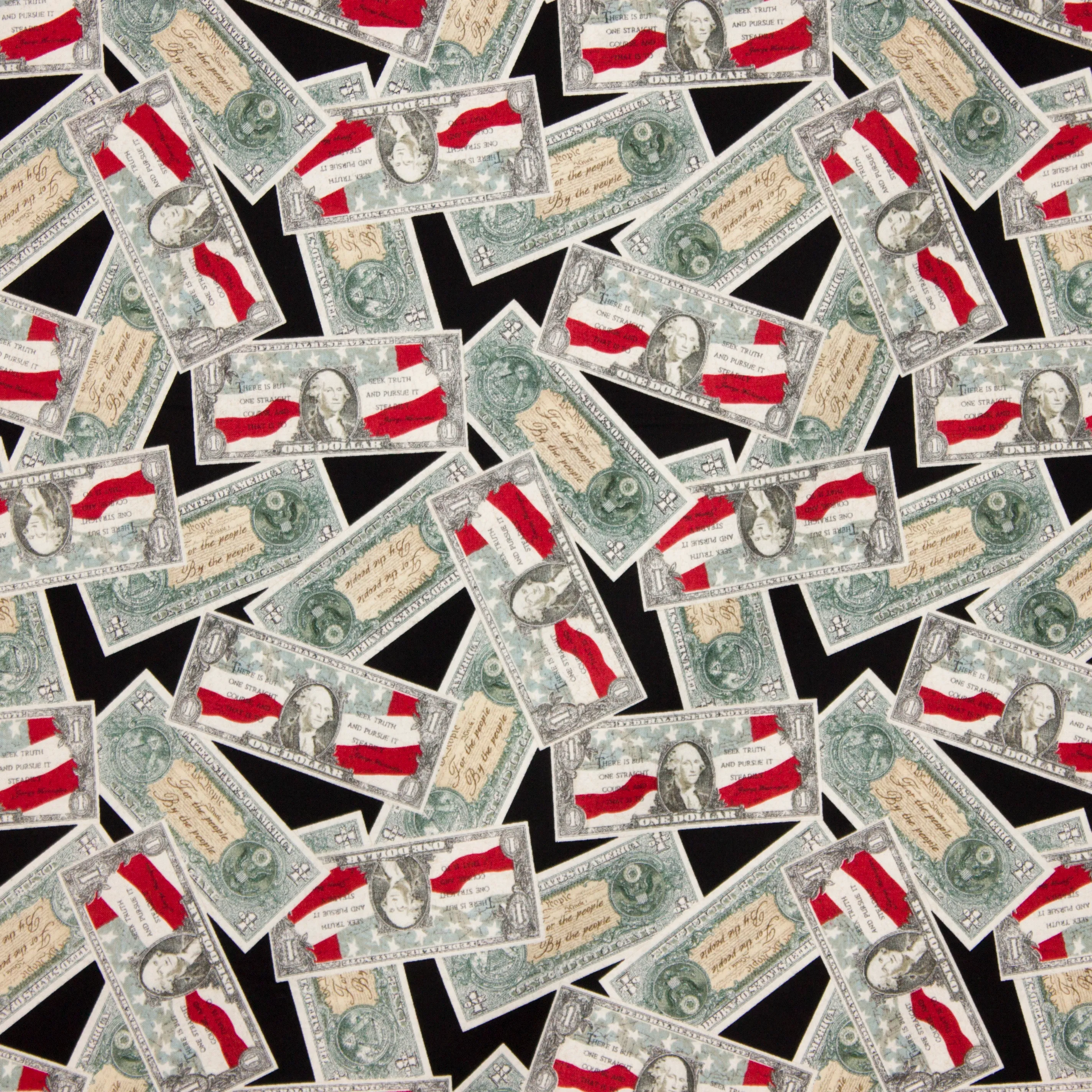 Zwarte katoen met dollars