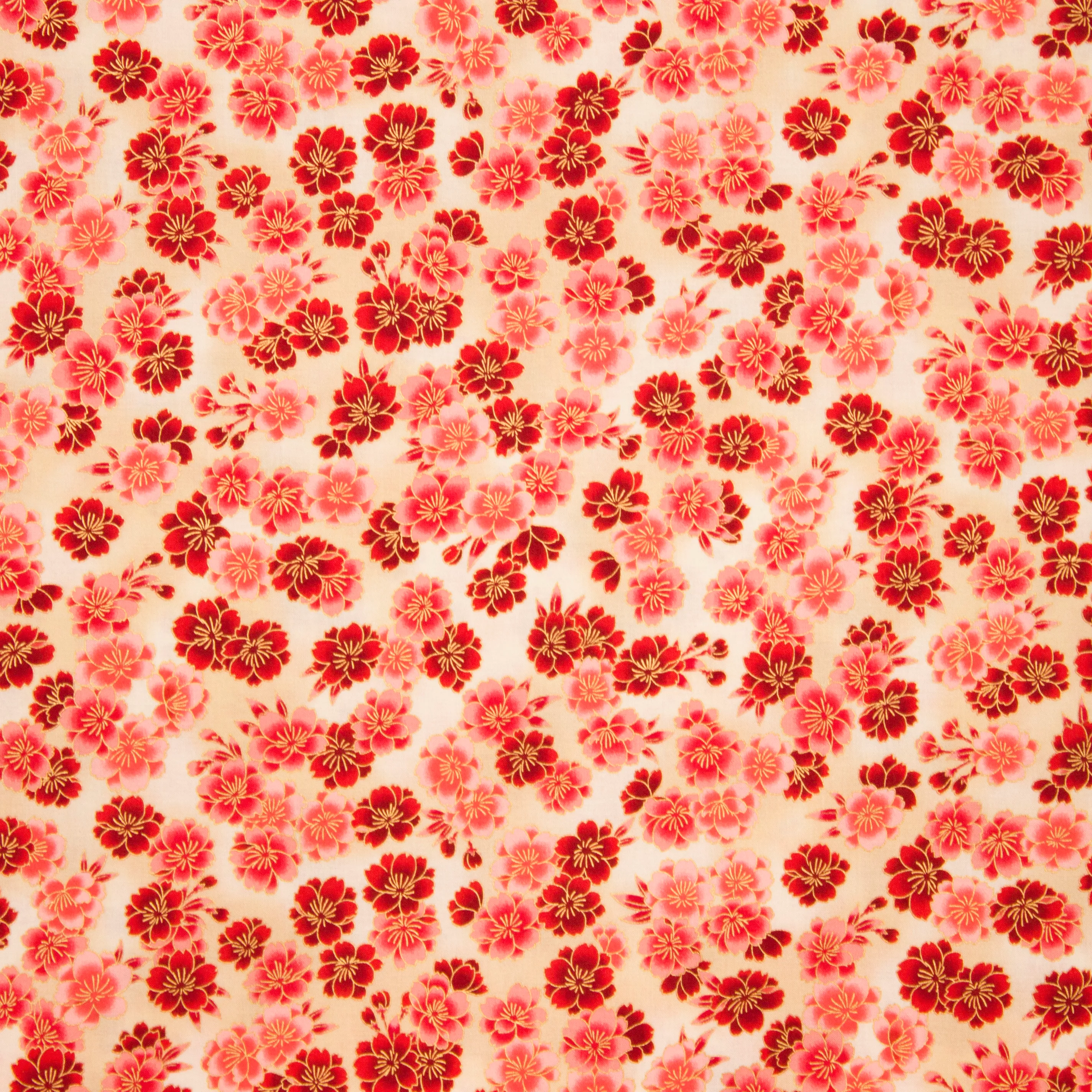 Beige katoen met bloemen Imperial Collection