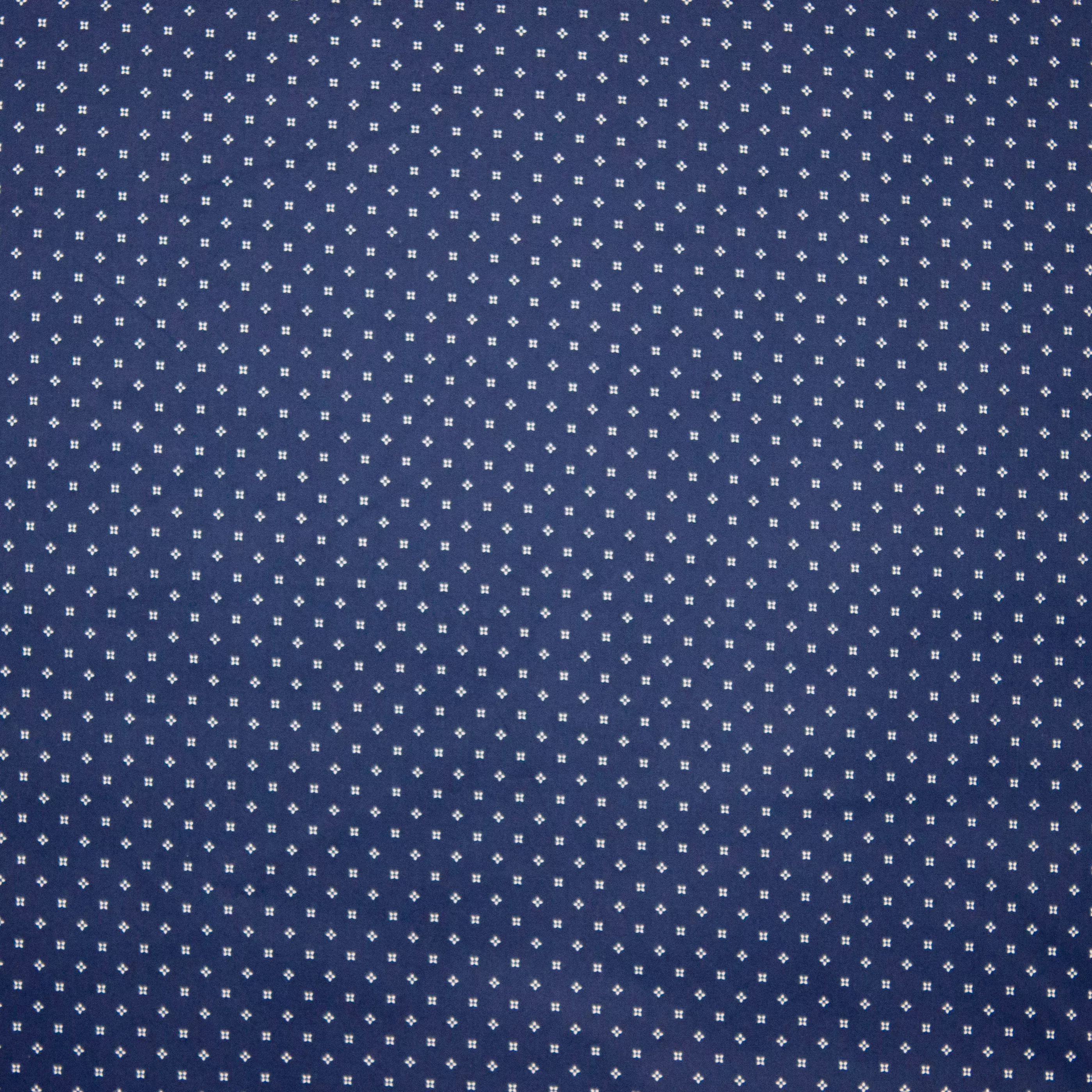 Blauwe katoen met witte bloemetjes/sterretjes