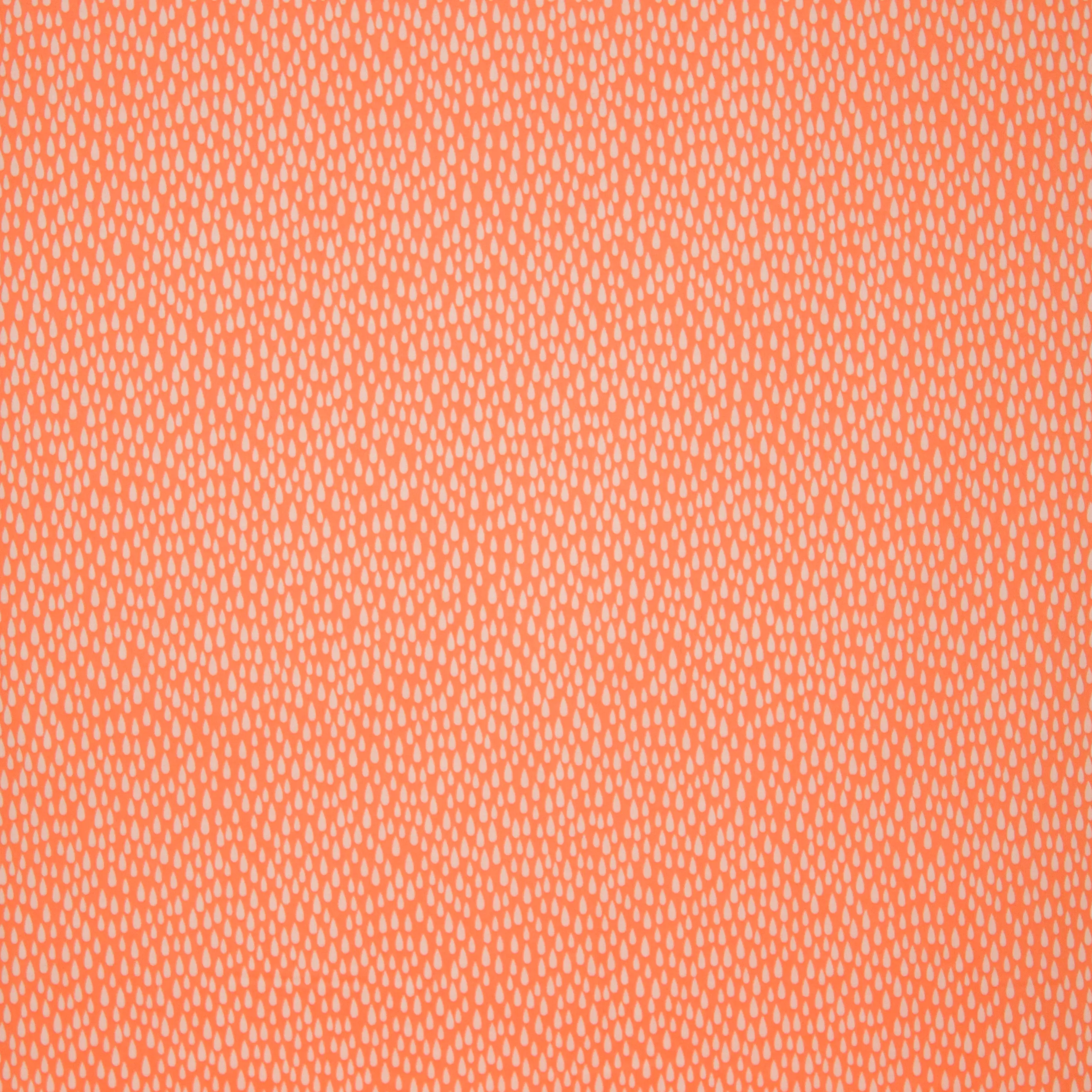 Oranje katoen met wit druppelvormig motief