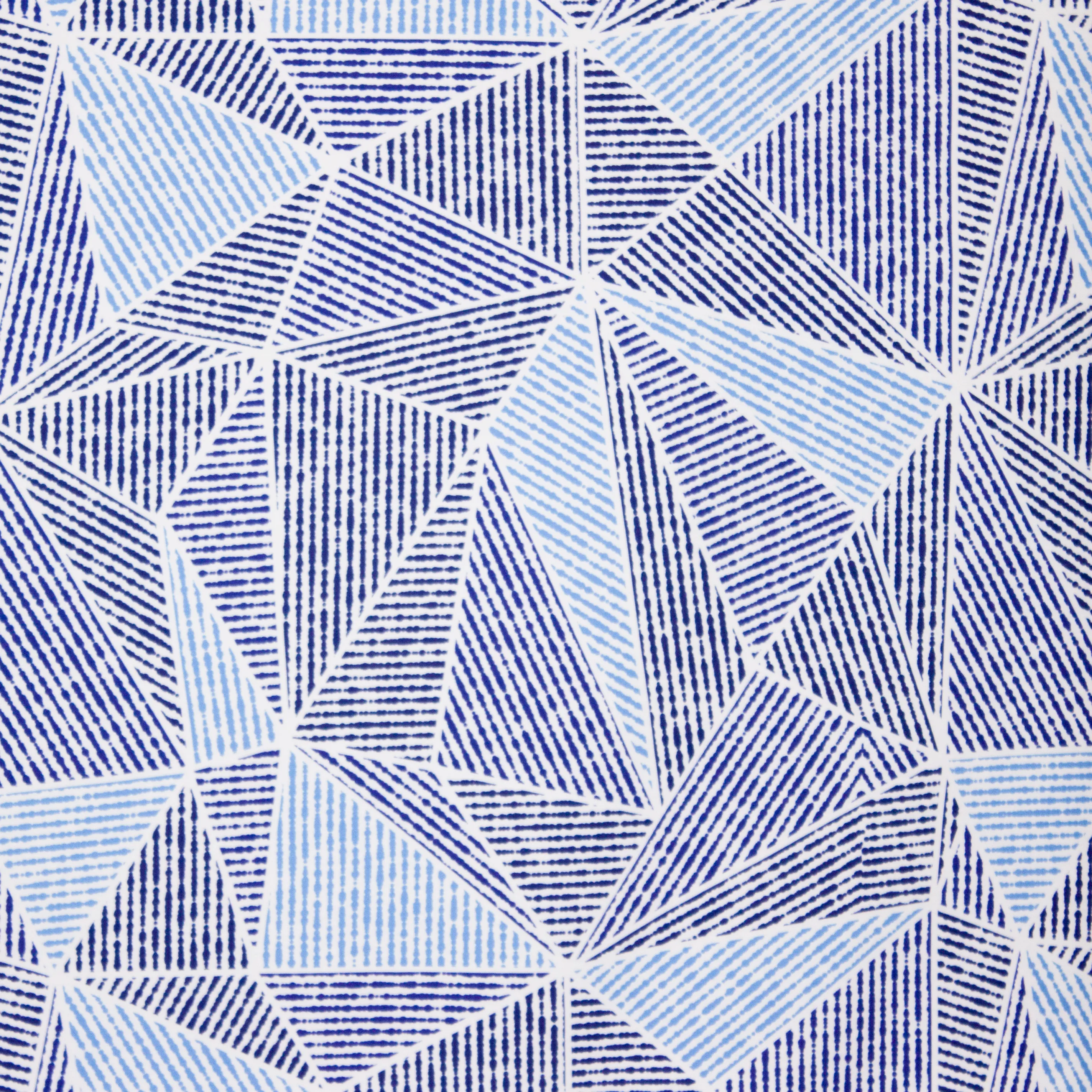 Witte tricot met geometrische, gestreepte figuren