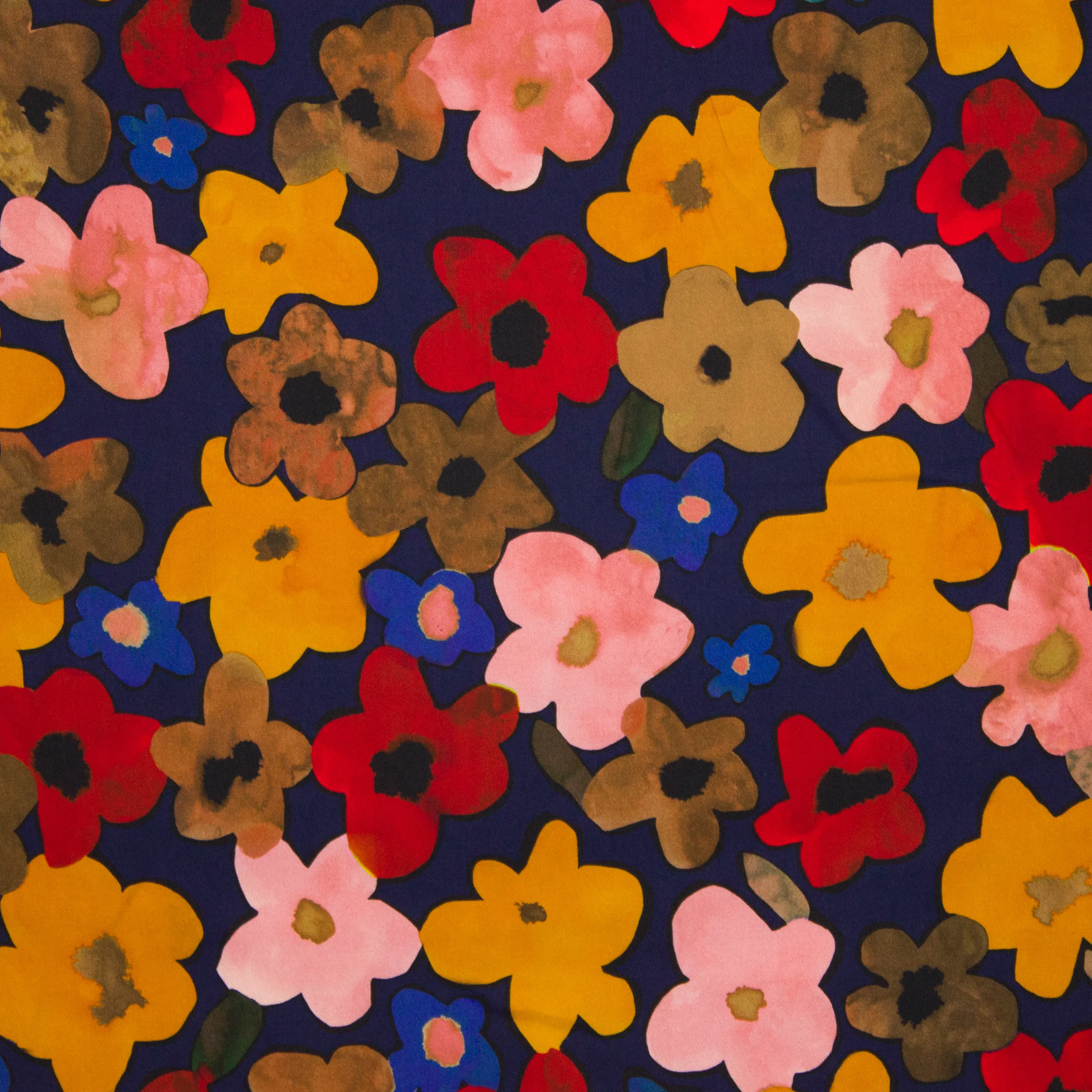 Blauwe viscose met bloemen van La Maison Victor