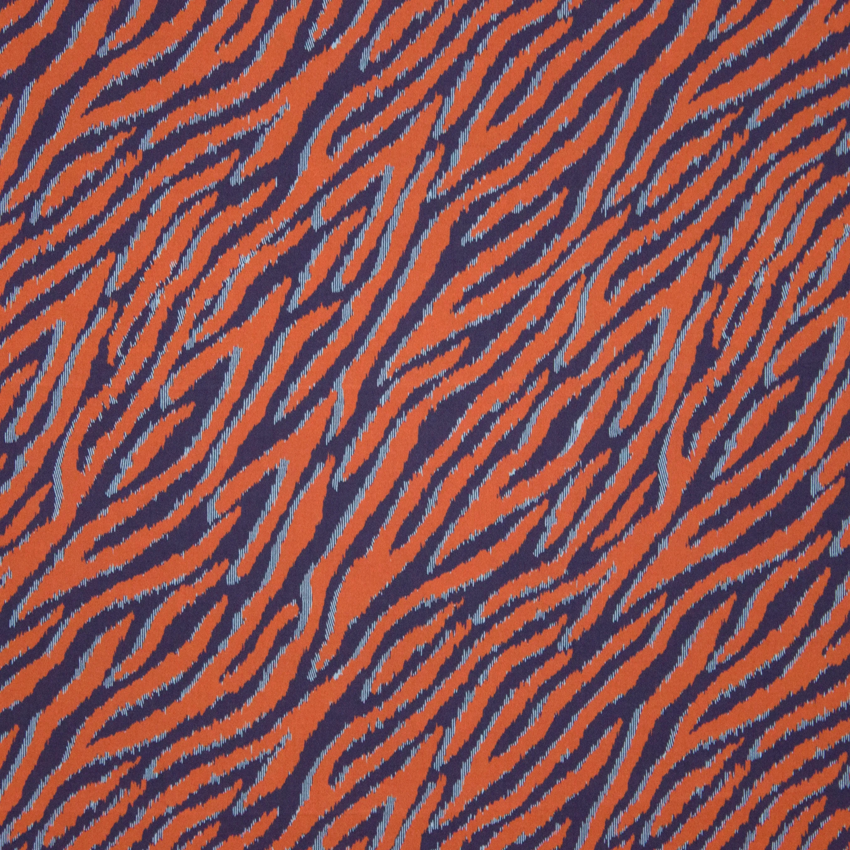 Roest/paarse viscose met tijgerstrepen