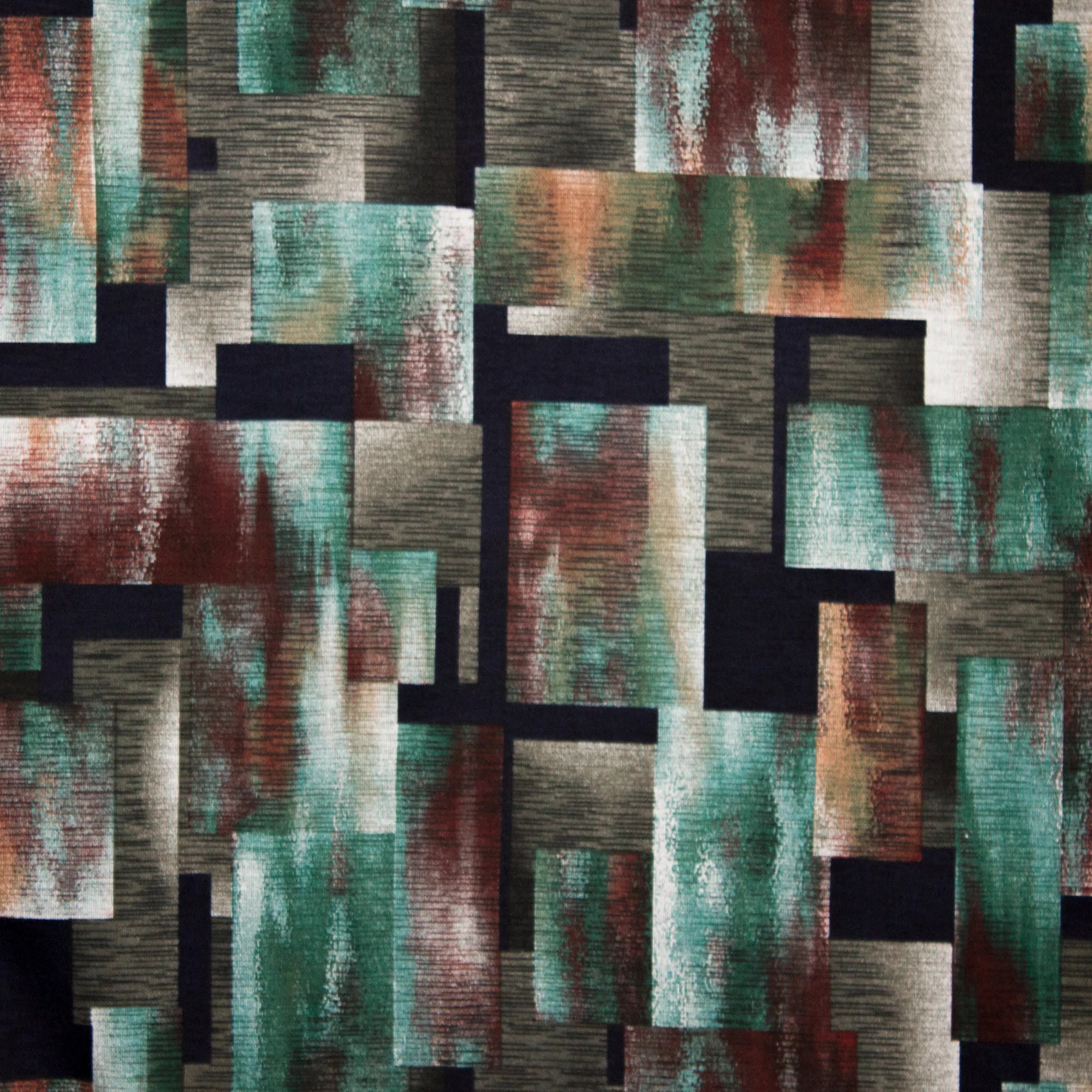 Polyester viscose met gekleurde rechthoeken