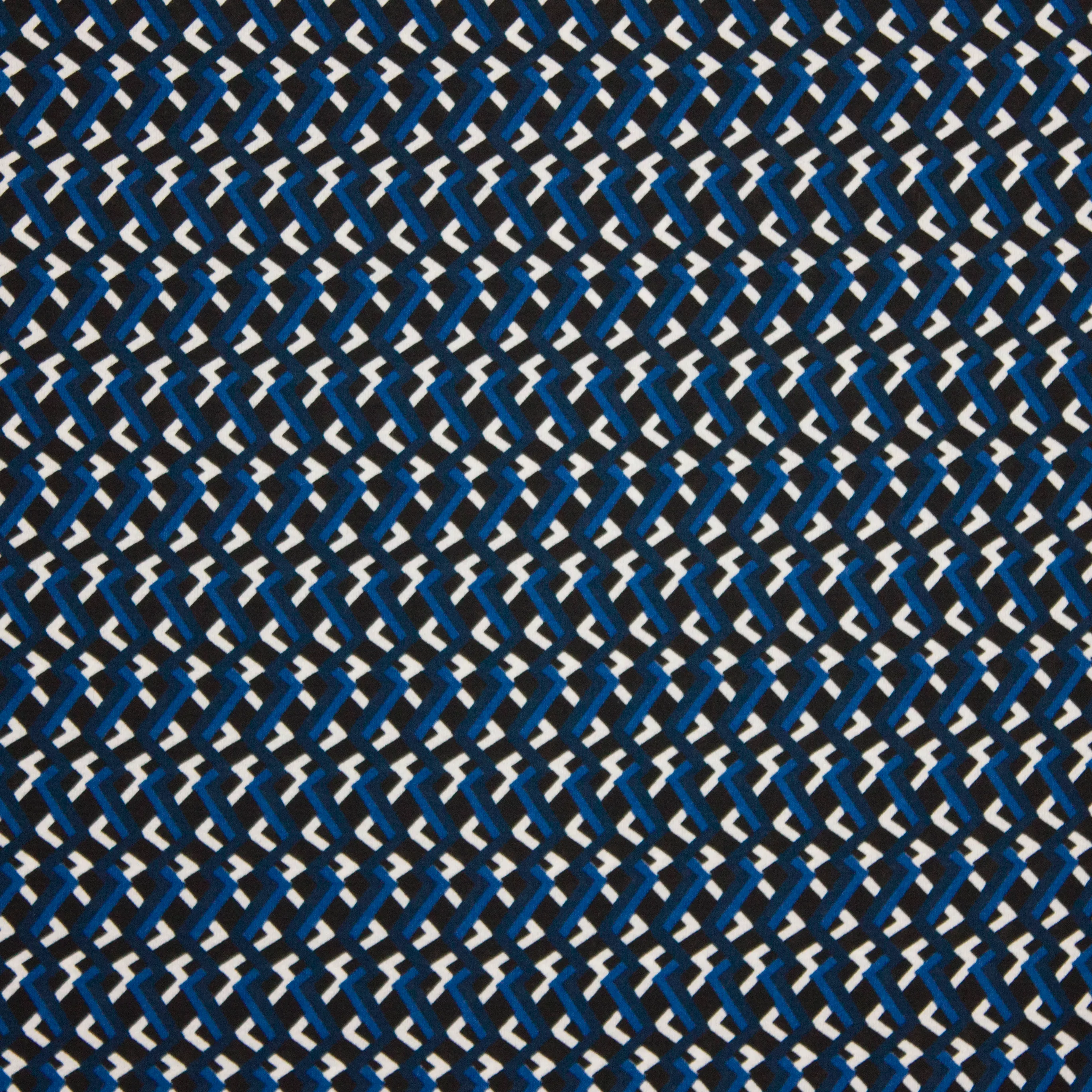 Zwarte polyester met blauwe en witte strepen