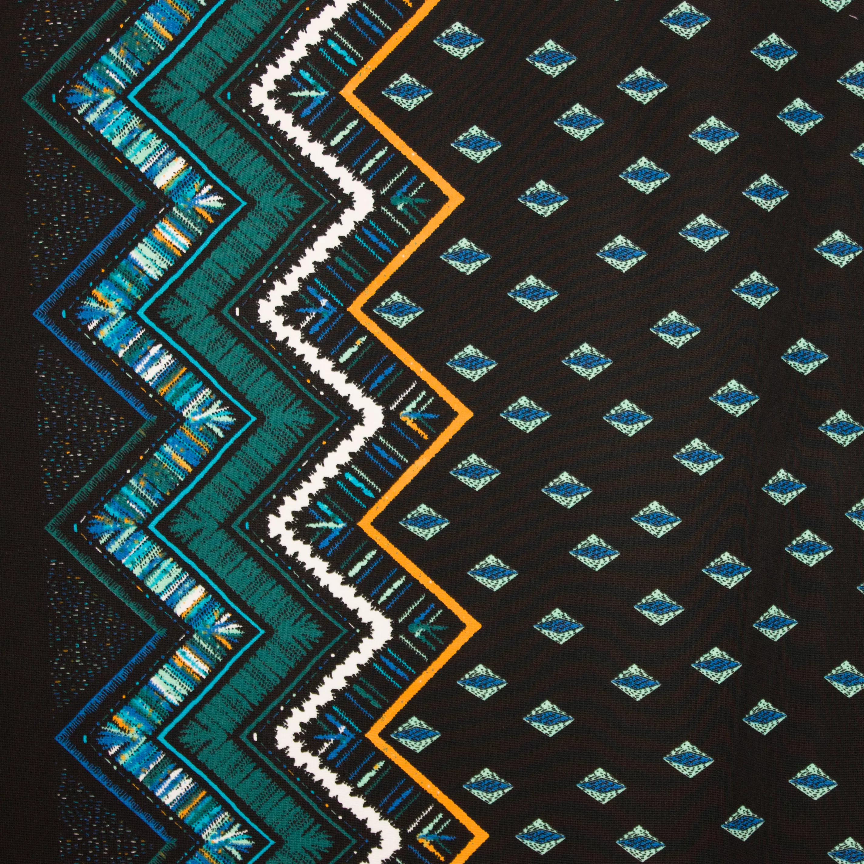 Zwarte rekbare polyester met abstract motief van 'My Image'
