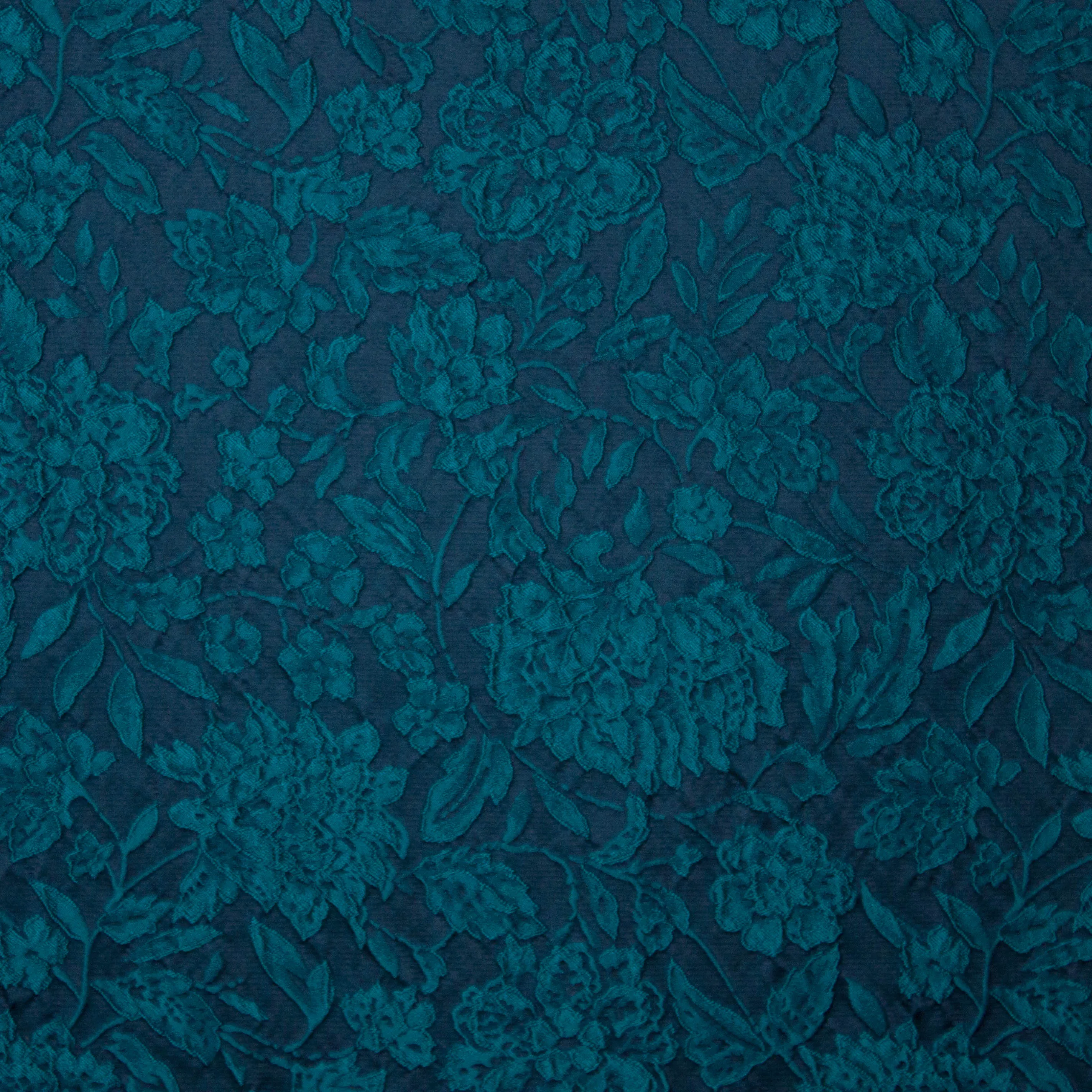 Donkerblauwe jacquard met bloemenmotief