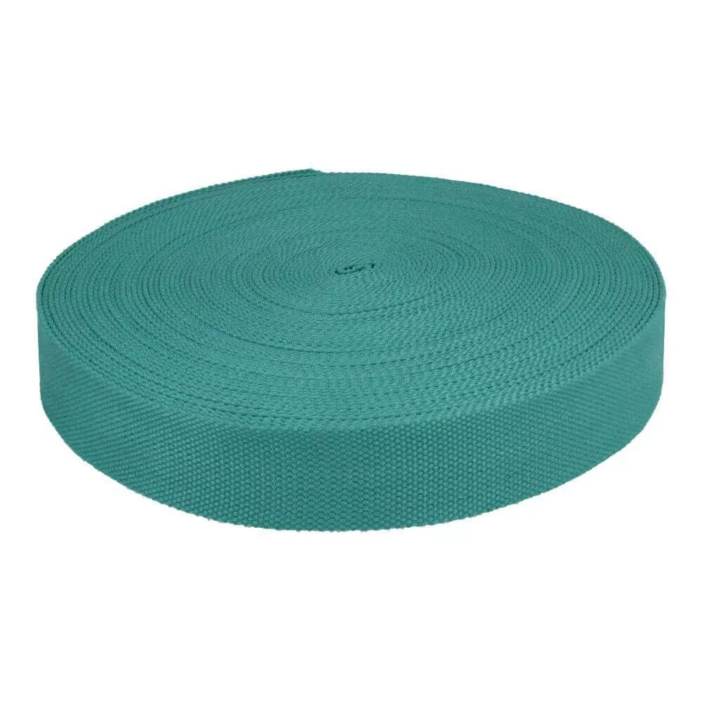 Tassenband / keperband 38 mm petrol groen