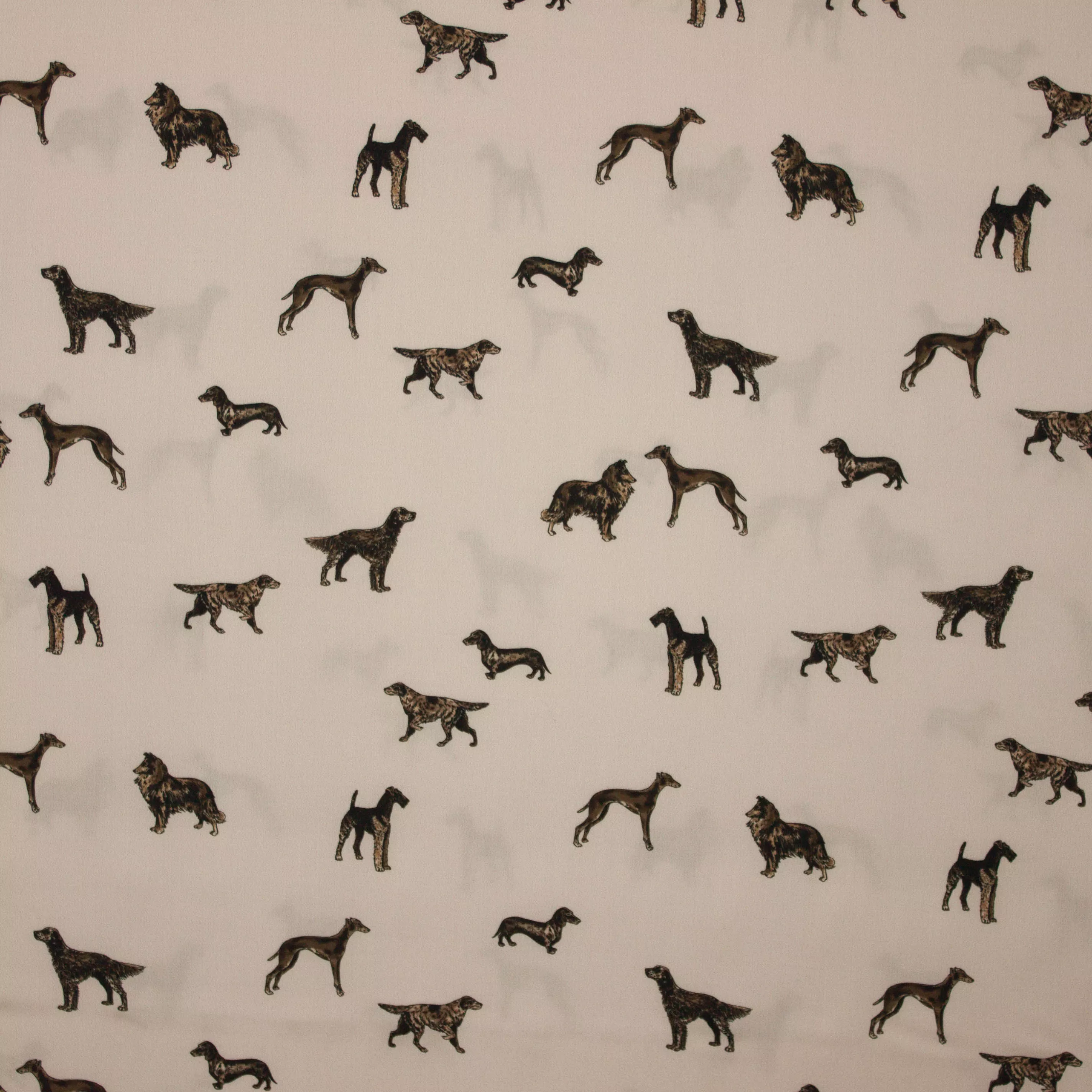 Italiaanse viscose met honden in huidskleur