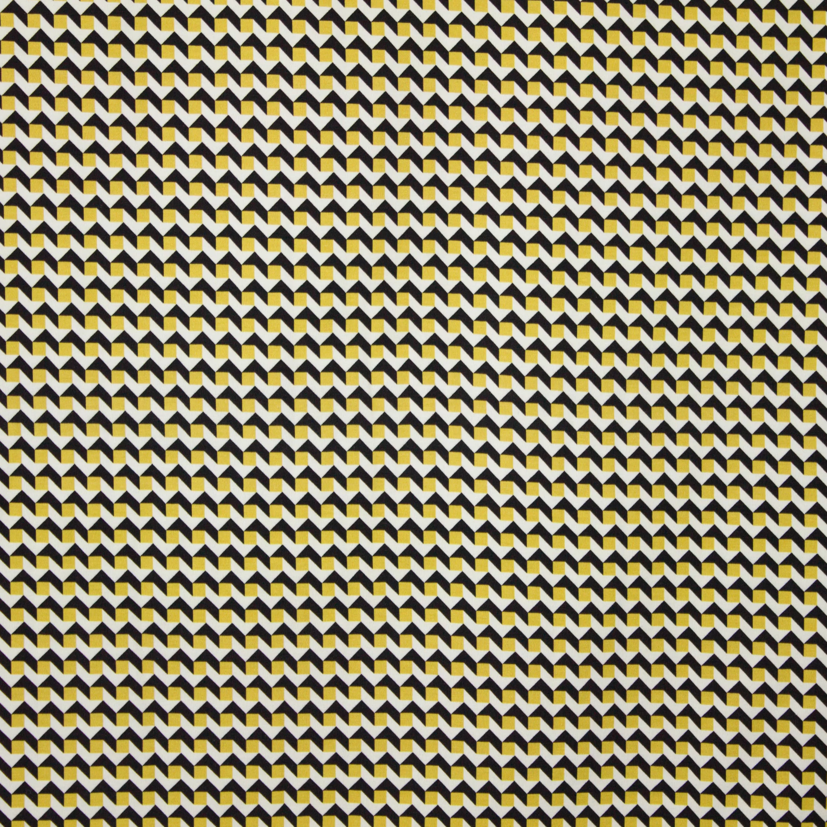 Tricot met geometrisch motief in kakigroen, zwart en ecru van Hamburger Liebe