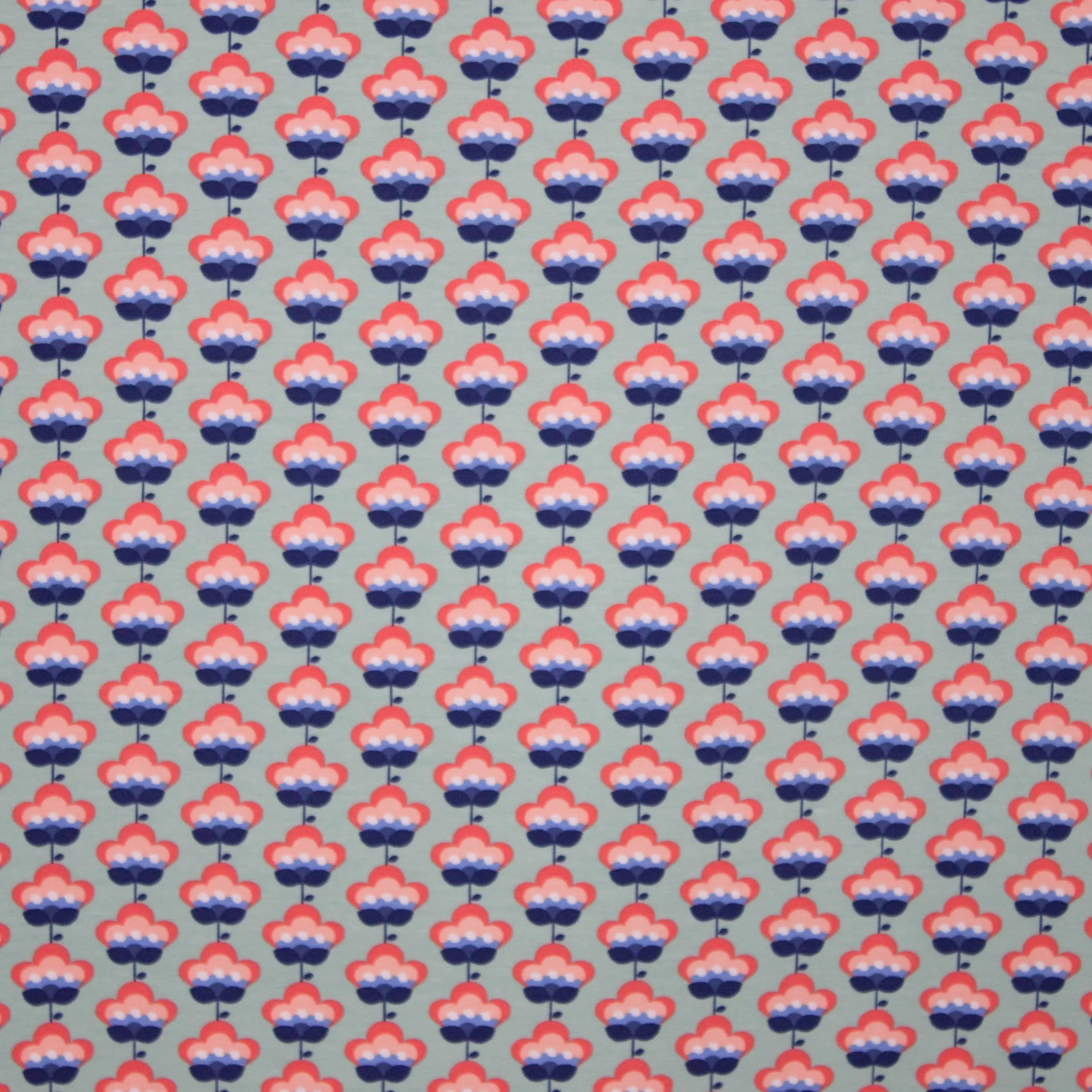 Munt tricot met retro bloemenmotief 'Flower power' van Poppy