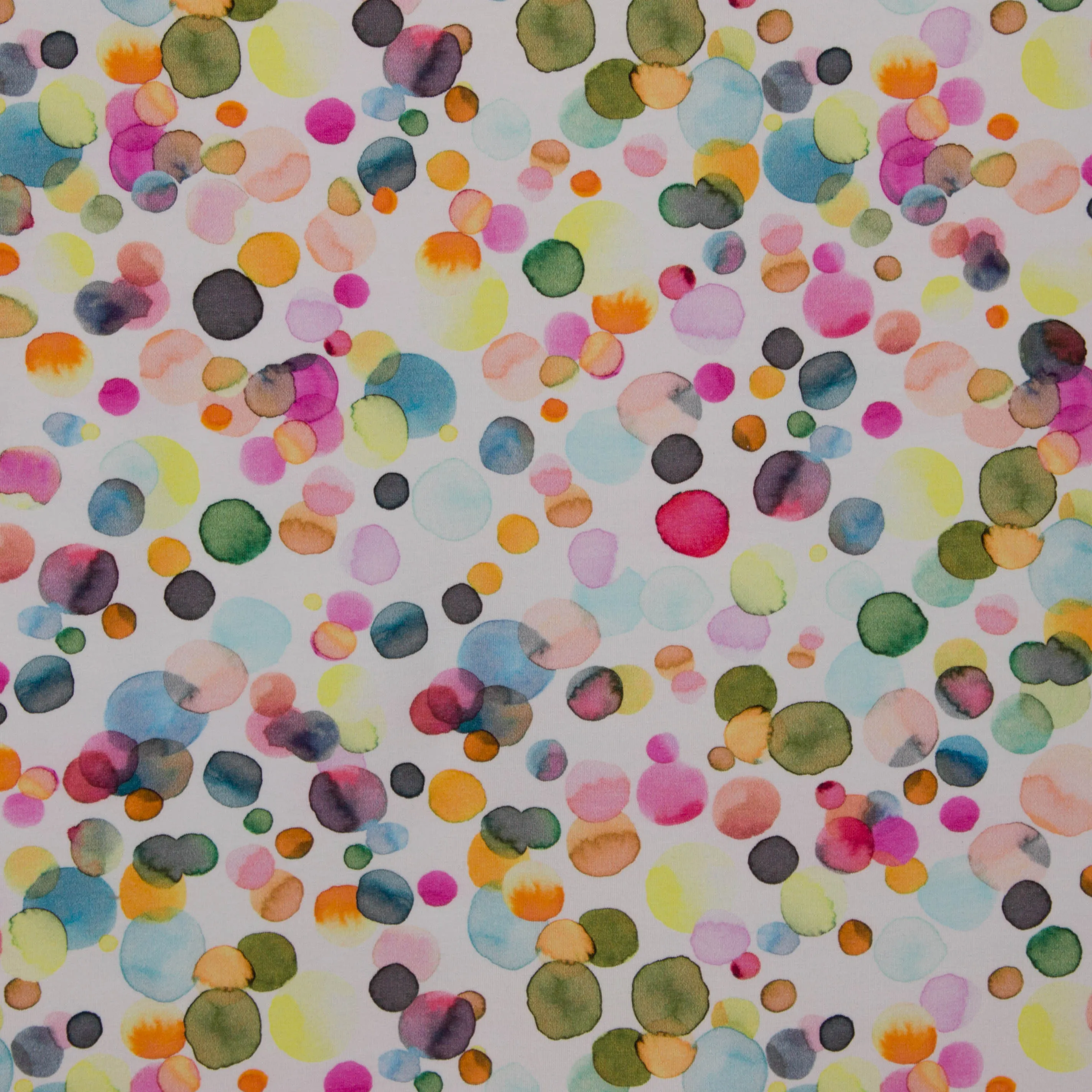 French terry met motief van aquarel vlekken 'Watercolour' - Poppy