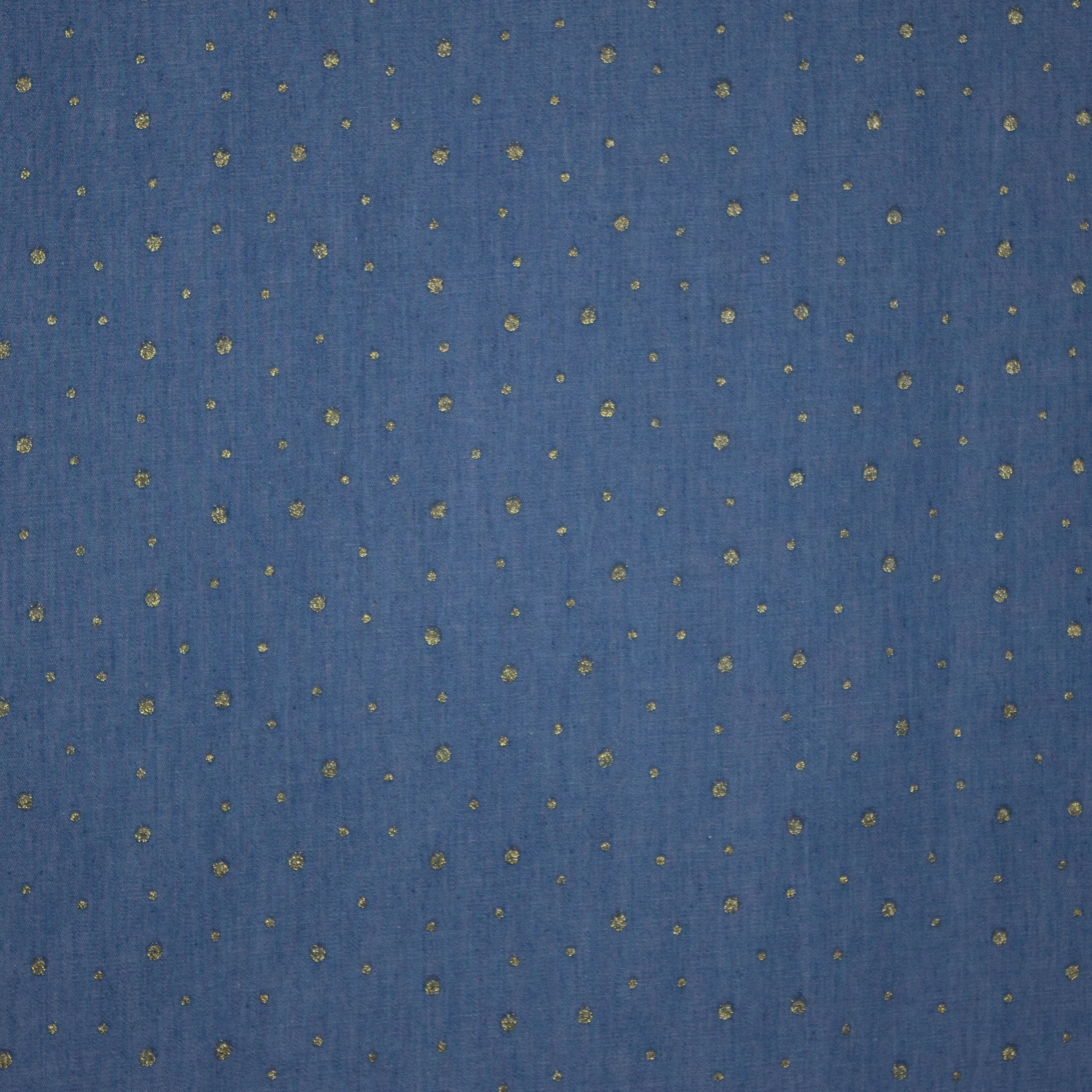 katoen jeans look met gouden dotjes