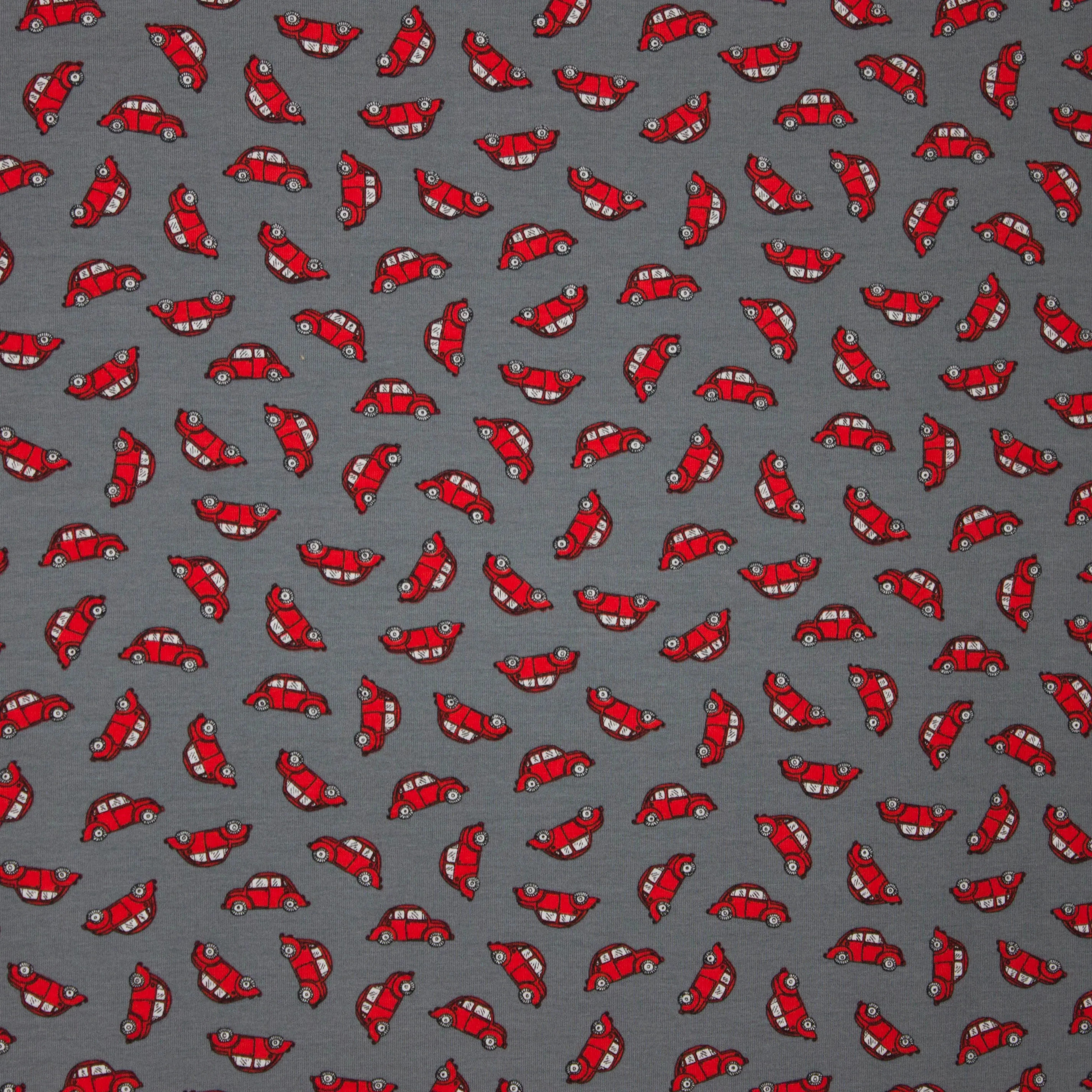 Grijze tricot met rode auto's