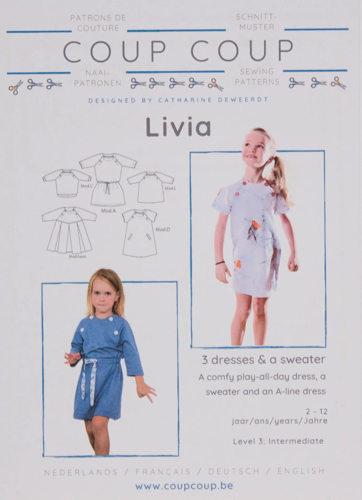 Patroon 'Livia': 3 jurken en een A- sweater van Coup Coup