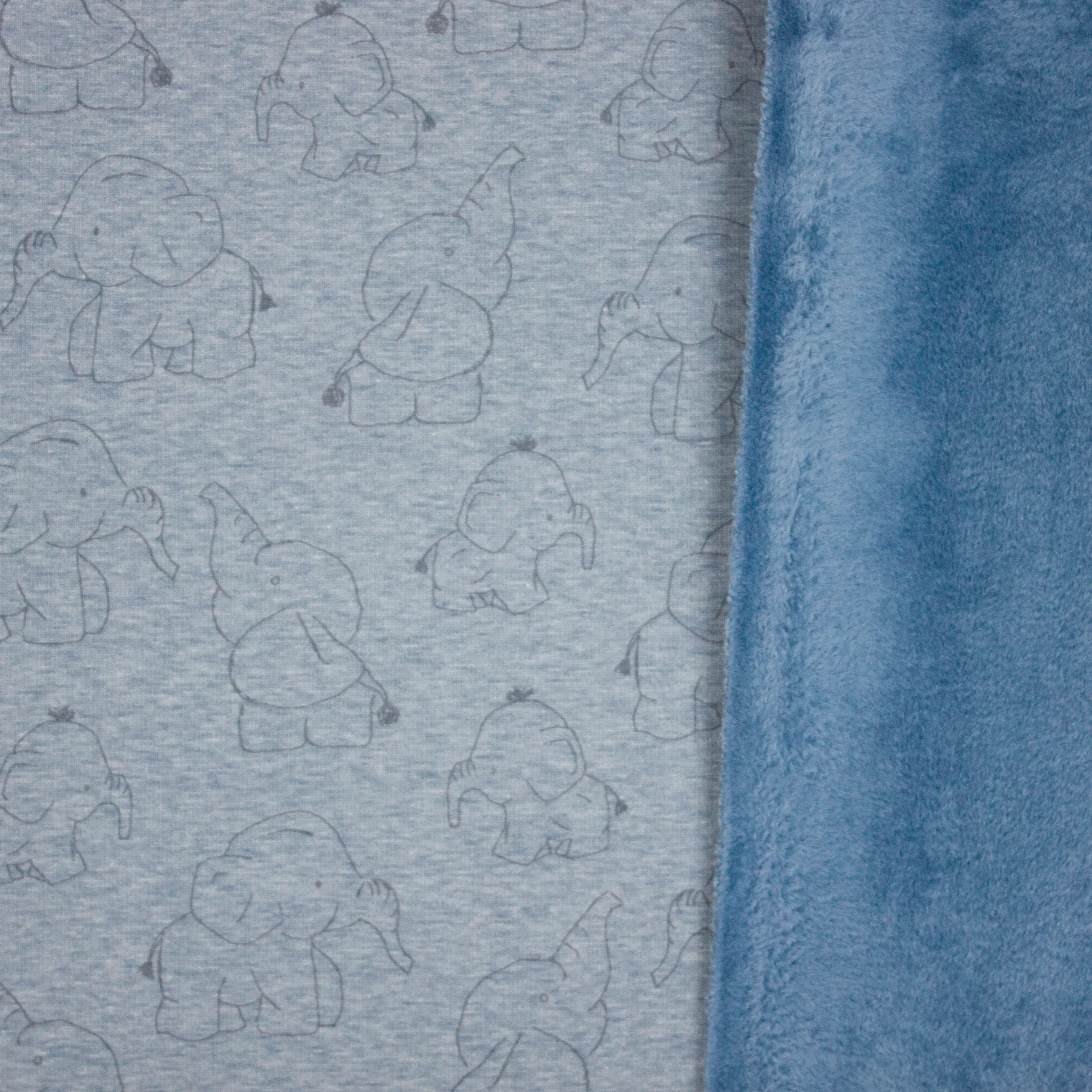 Gemeleerde fleece met olifanten