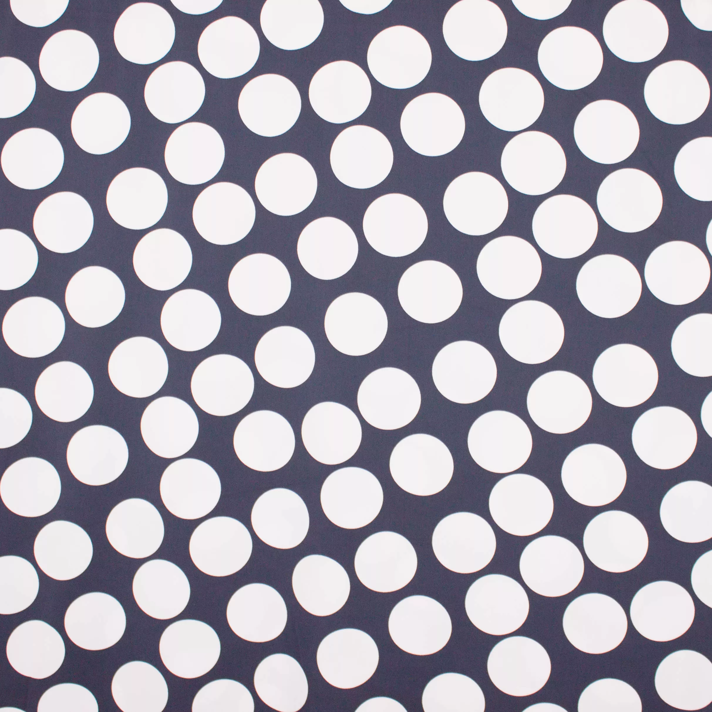 Blauwe polyester met ecru bollen