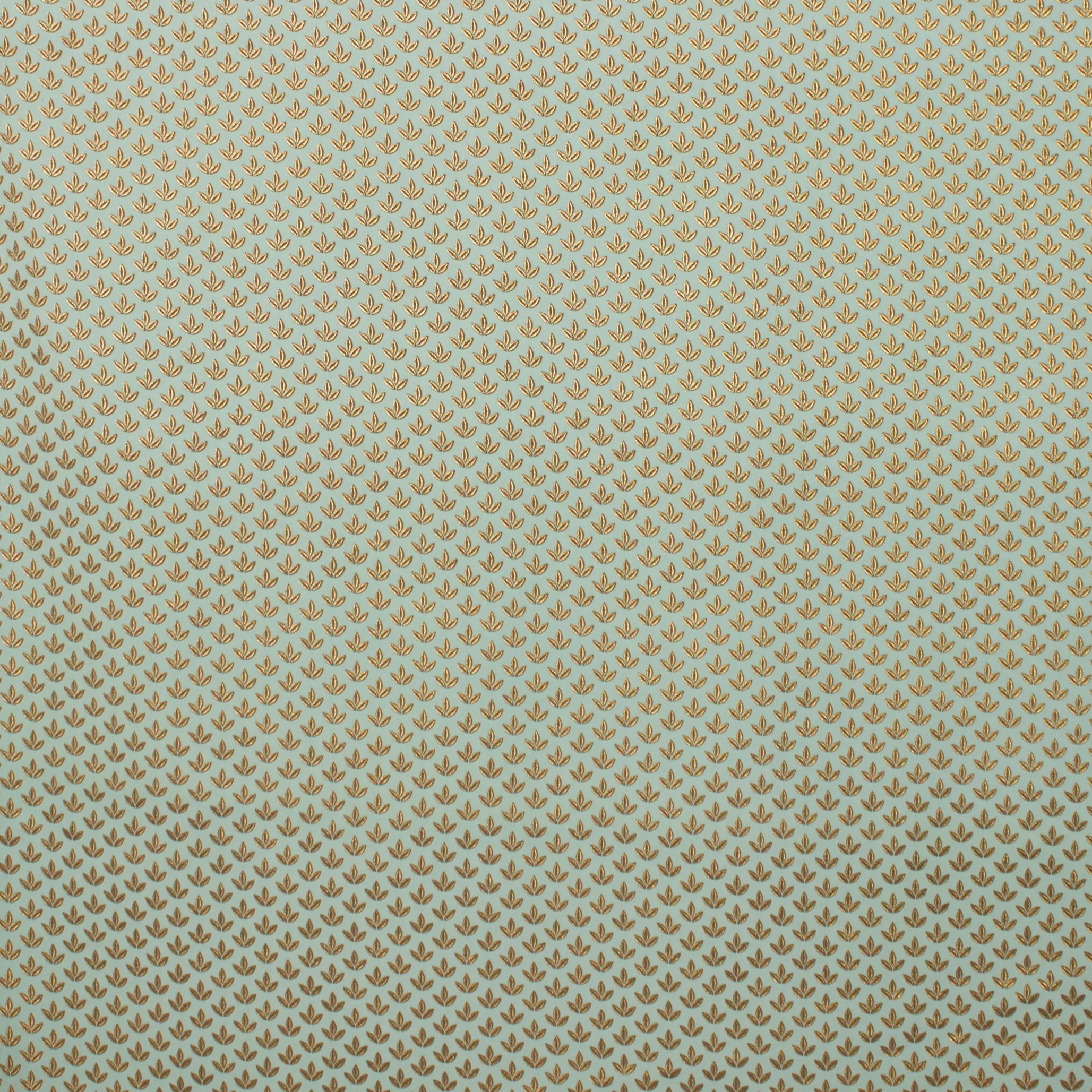 Munt polyester met gouden bladmotief