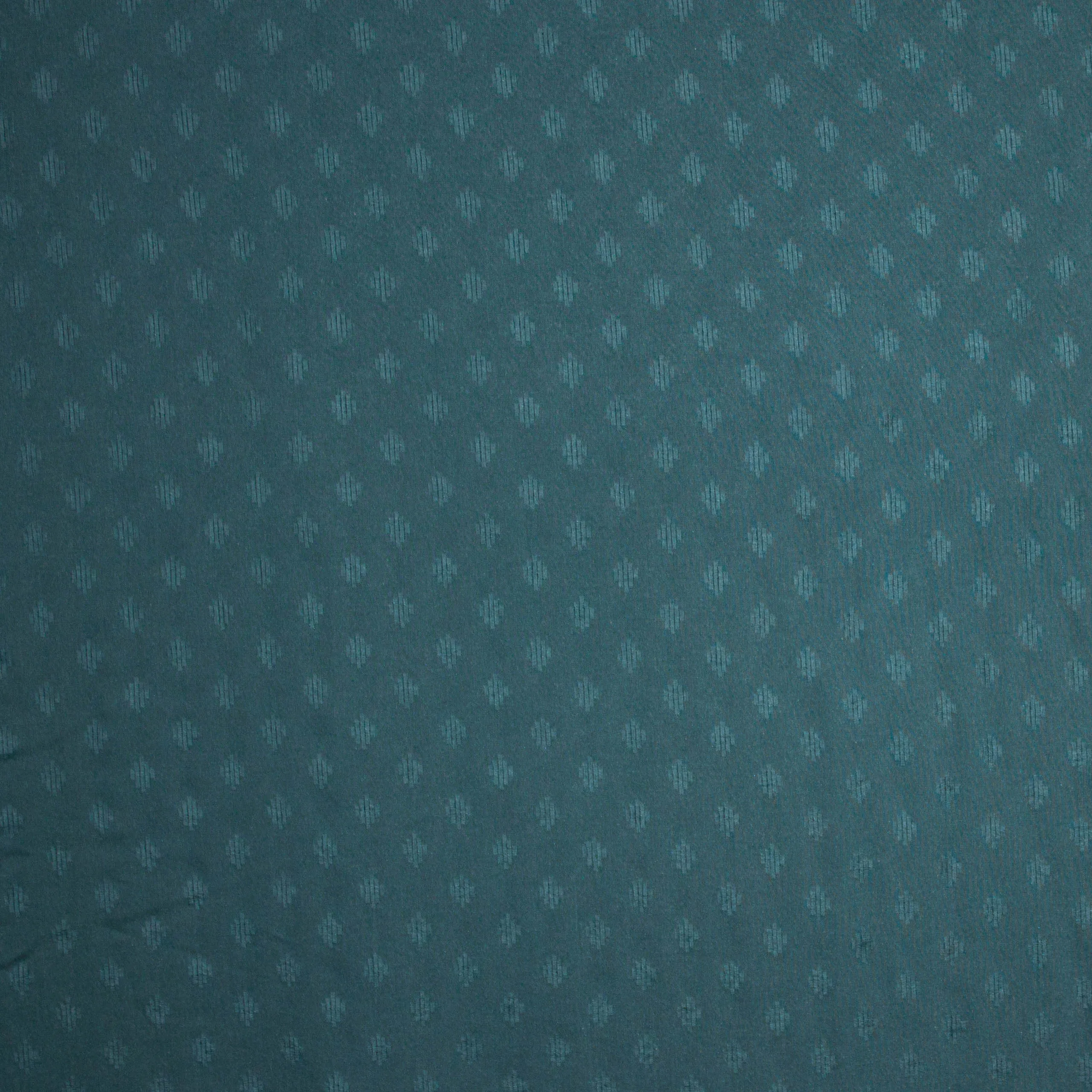 Petrol viscose met glanzend abstract motiefje van 'Atelier Brunette'