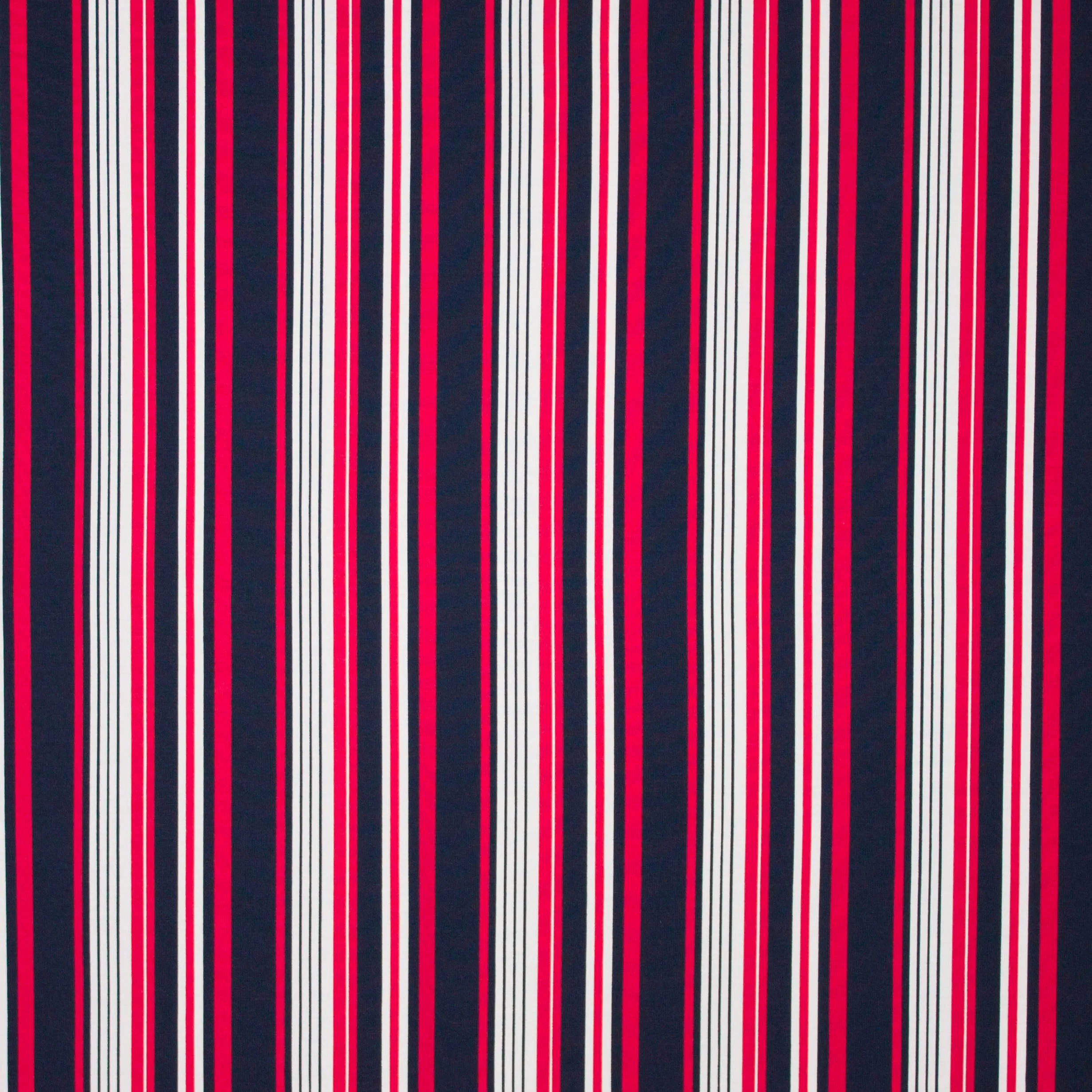 Gestreepte tricot in donkerblauw, wit en rood