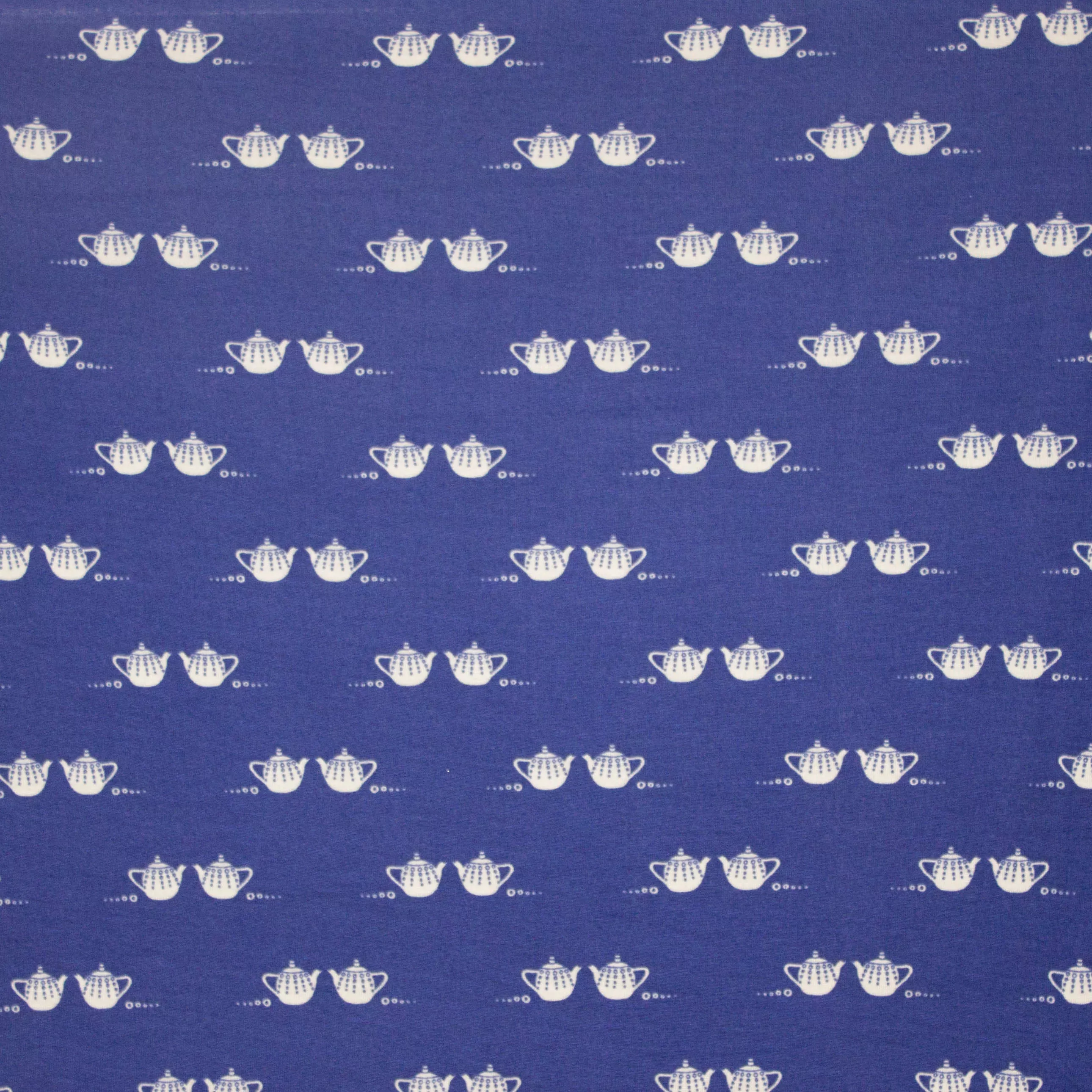 Blauwe tricot met koffiekopjes motief  van 'Froy & Dind'