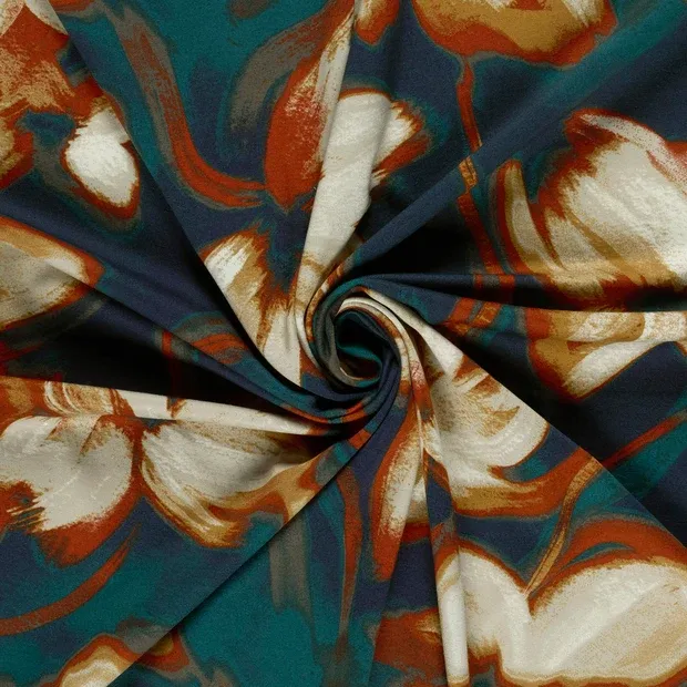 Punta di Roma stof bedrukt abstract brique